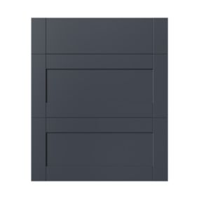 GoodHome Ashmead Matt midnight blue 3 drawer cabinet front (H)715mm (W)597mm (T)16mm