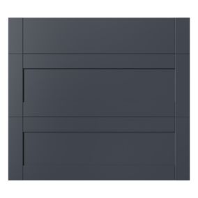 GoodHome Ashmead Matt midnight blue 3 drawer cabinet front (H)715mm (W)797mm (T)16mm