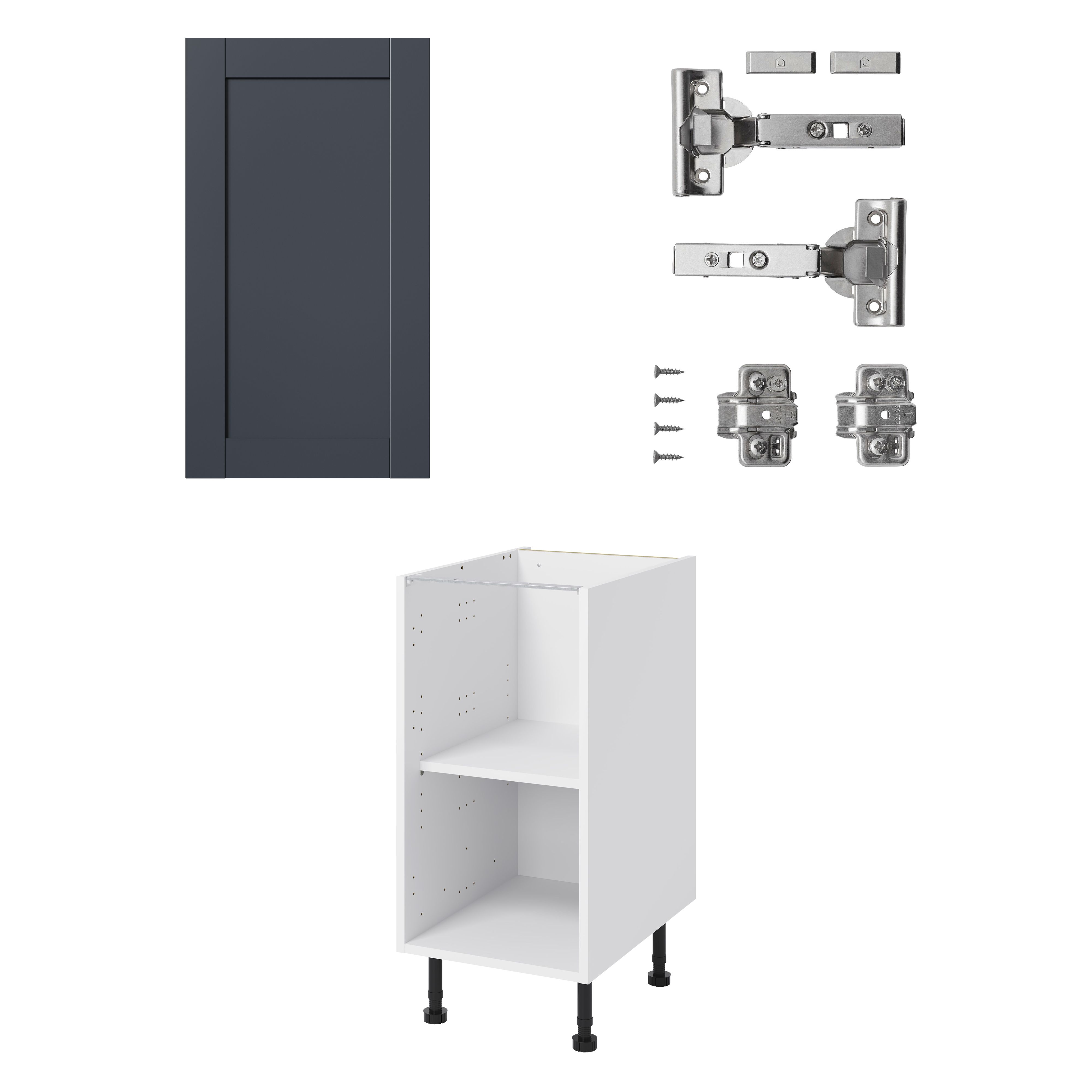 GoodHome Ashmead Matt midnight blue Base Kitchen cabinet (W) 400mm (H)720mm