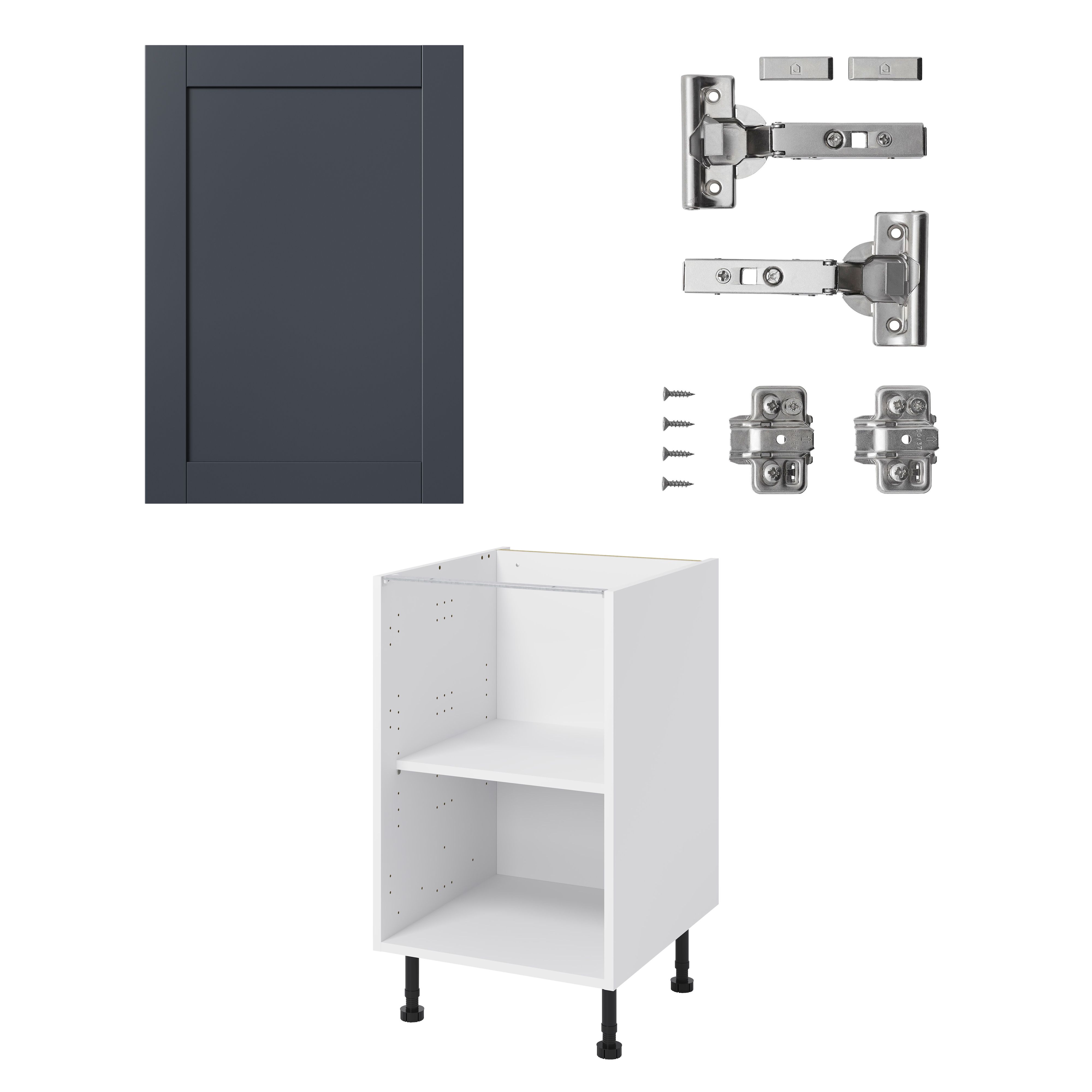 GoodHome Ashmead Matt midnight blue Base Kitchen cabinet (W) 500mm (H)720mm