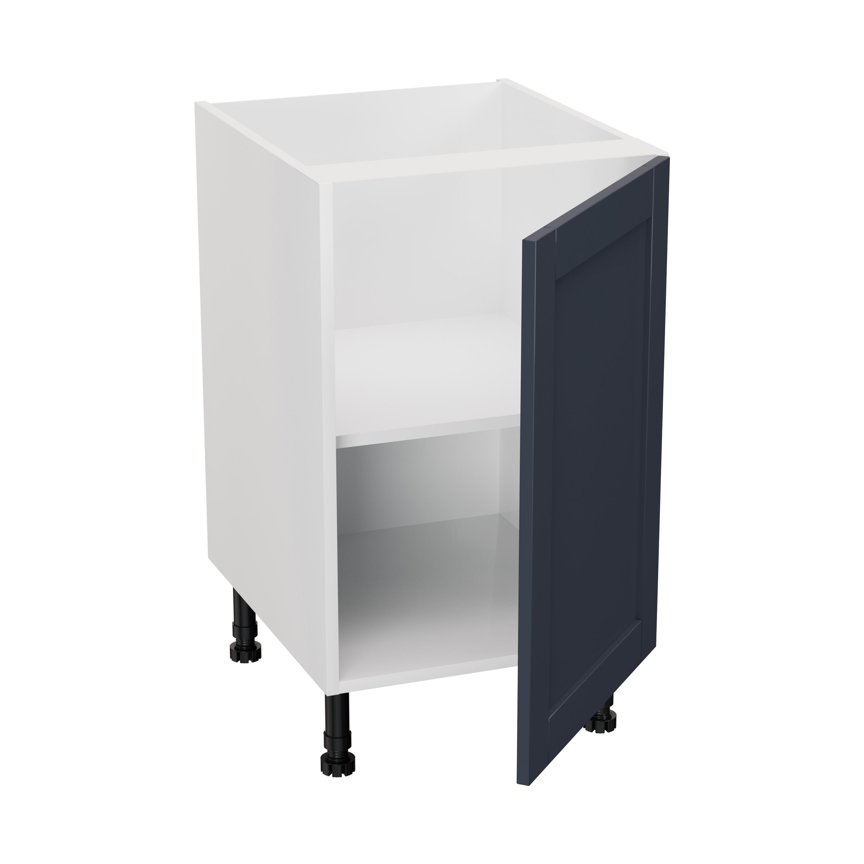 GoodHome Ashmead Matt midnight blue Base Kitchen cabinet (W) 500mm (H)720mm