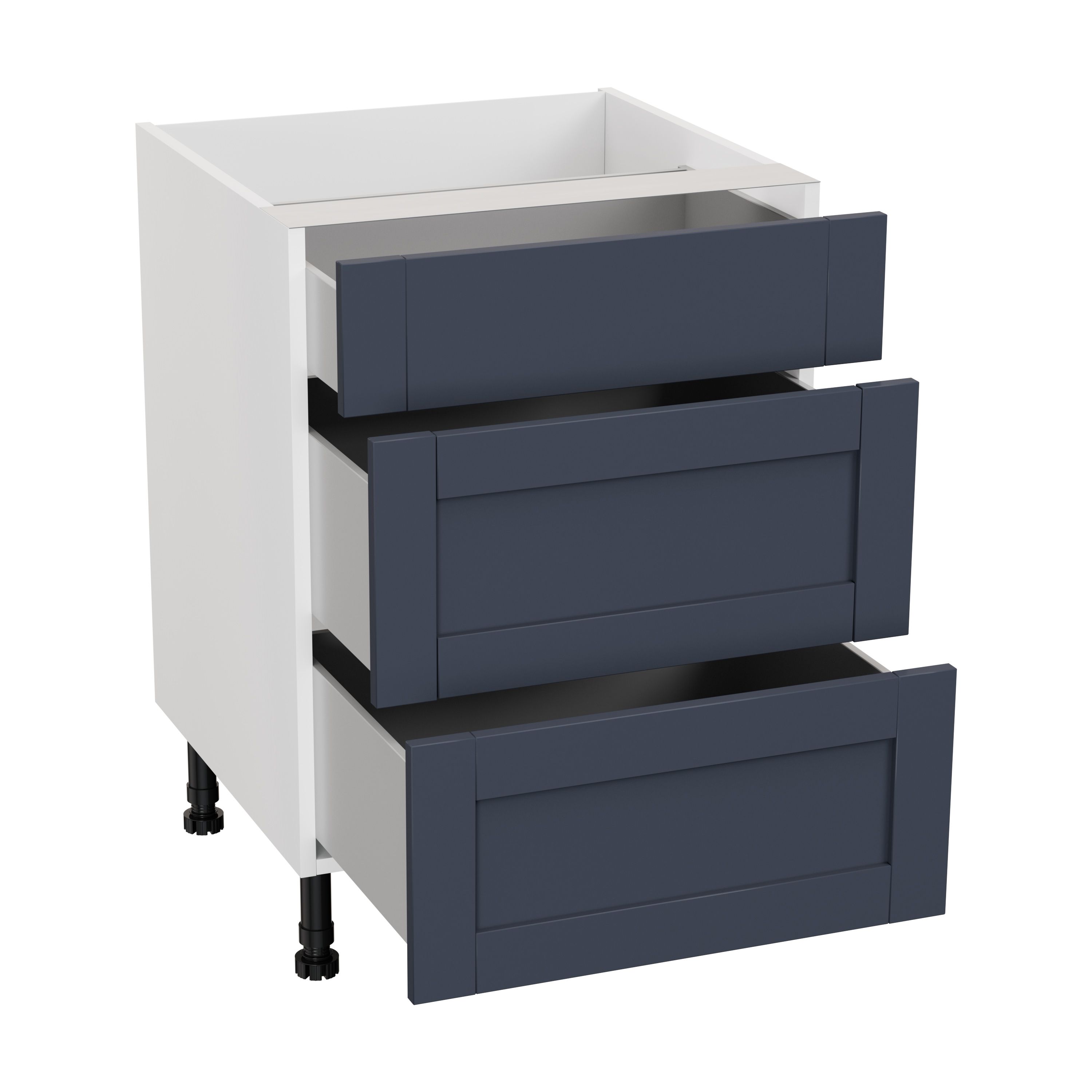 GoodHome Ashmead Matt midnight blue Base Kitchen cabinet (W) 600mm (H)720mm