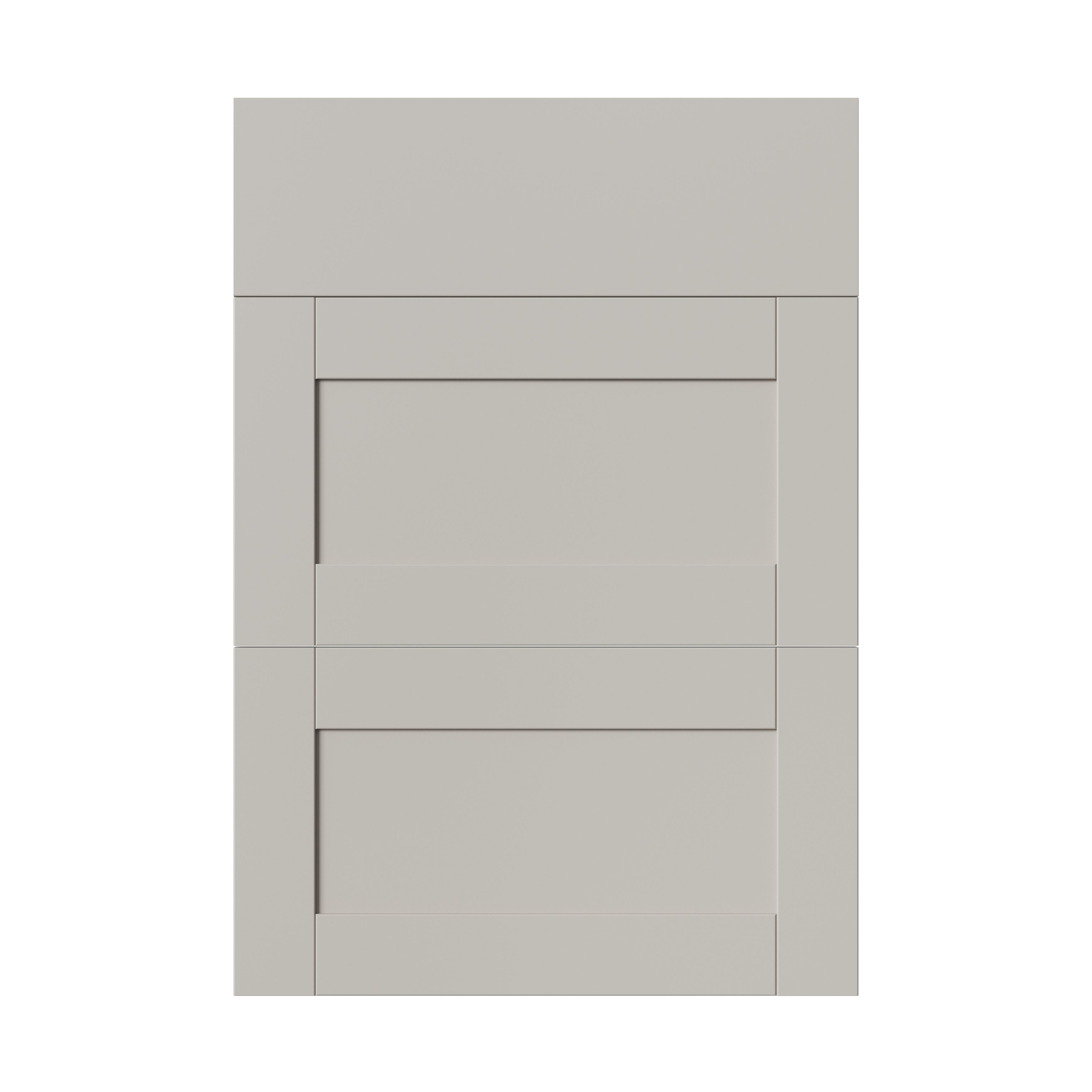 GoodHome Ashmead Matt pebble 3 drawer cabinet front (H)715mm (W)497mm (T)16mm