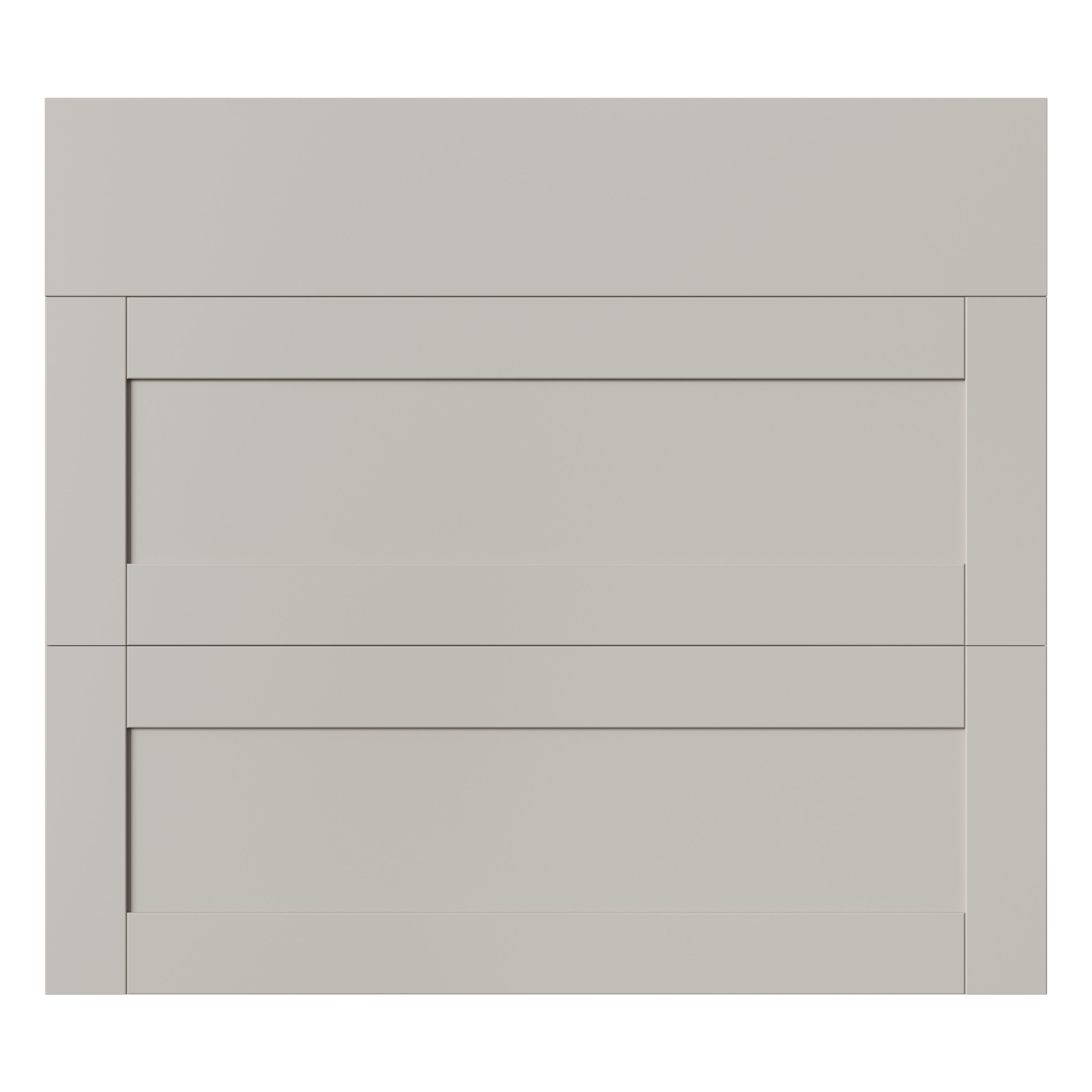 GoodHome Ashmead Matt pebble 3 drawer cabinet front (H)715mm (W)797mm (T)16mm