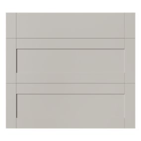 GoodHome Ashmead Matt pebble 3 drawer cabinet front (H)715mm (W)797mm (T)16mm