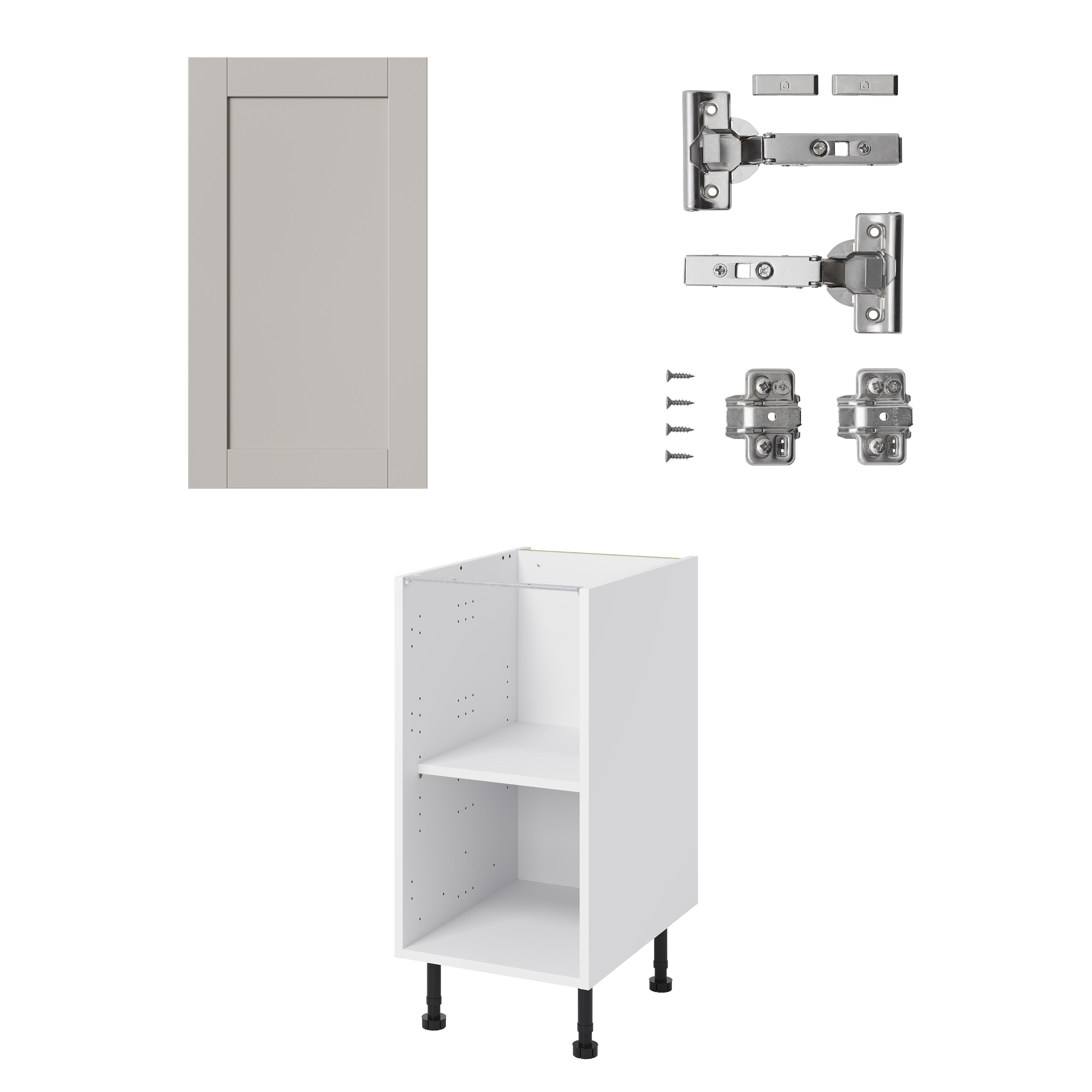 GoodHome Ashmead Matt pebble Base Kitchen cabinet (W) 400mm (H)720mm