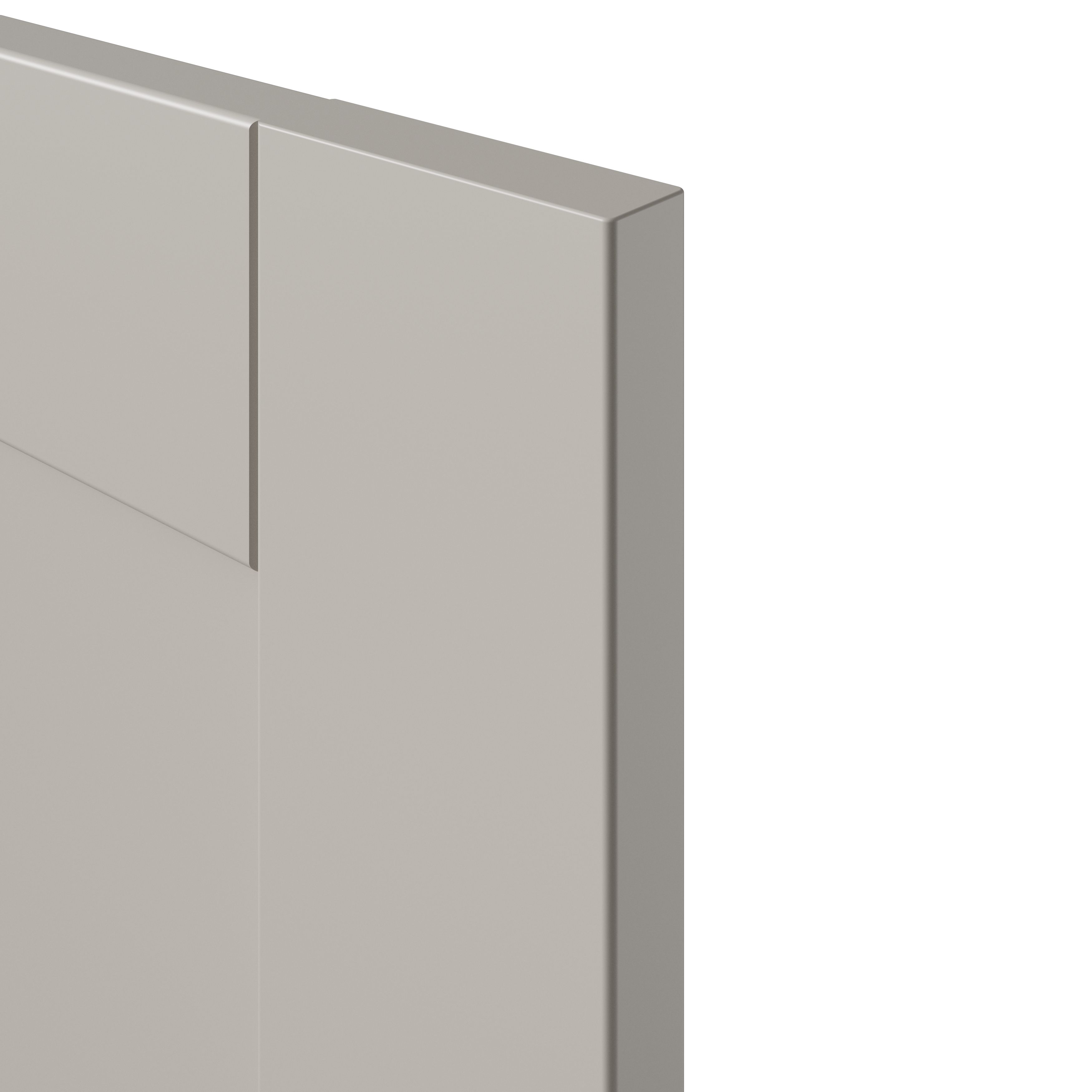 GoodHome Ashmead Matt pebble Drawer front, bridging door & bi-fold door, 356mm x 16mm x 997mm 1000mm