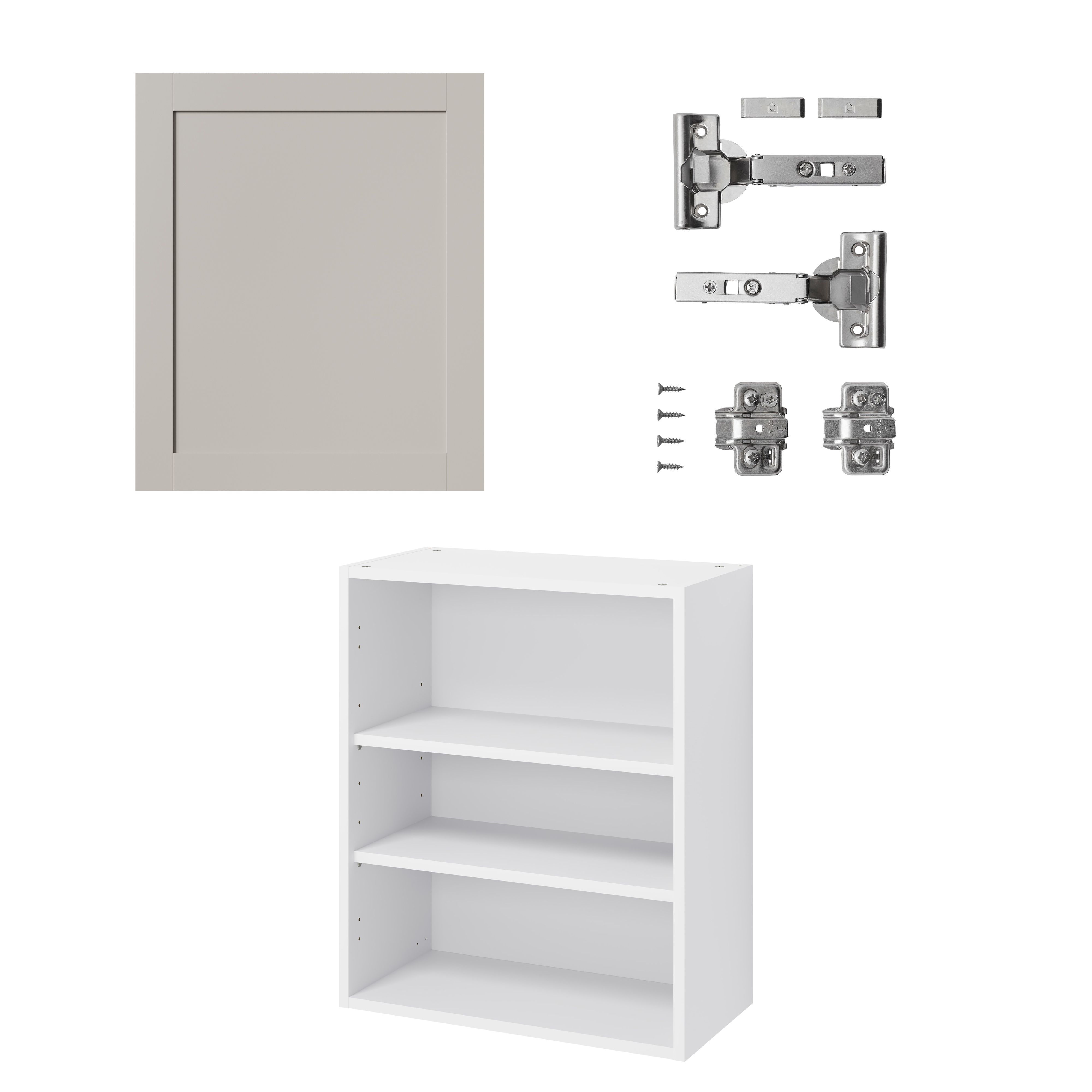 GoodHome Ashmead Matt pebble Wall Kitchen cabinet (W) 600mm (H)720mm