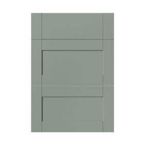 GoodHome Ashmead Matt reed green 3 drawer cabinet front (H)715mm (W)497mm (T)16mm