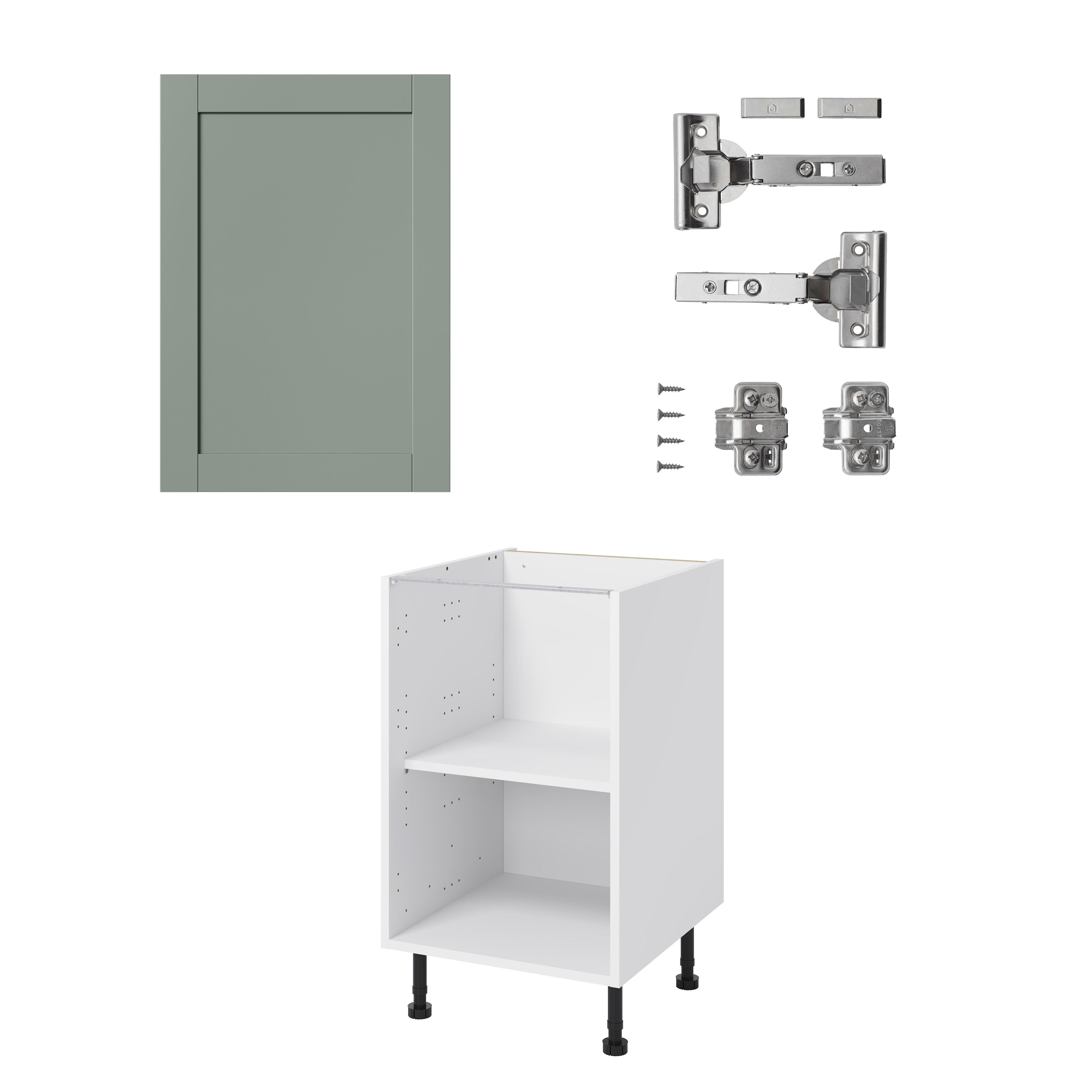 GoodHome Ashmead Matt reed green Base Kitchen cabinet (W) 500mm (H)720mm