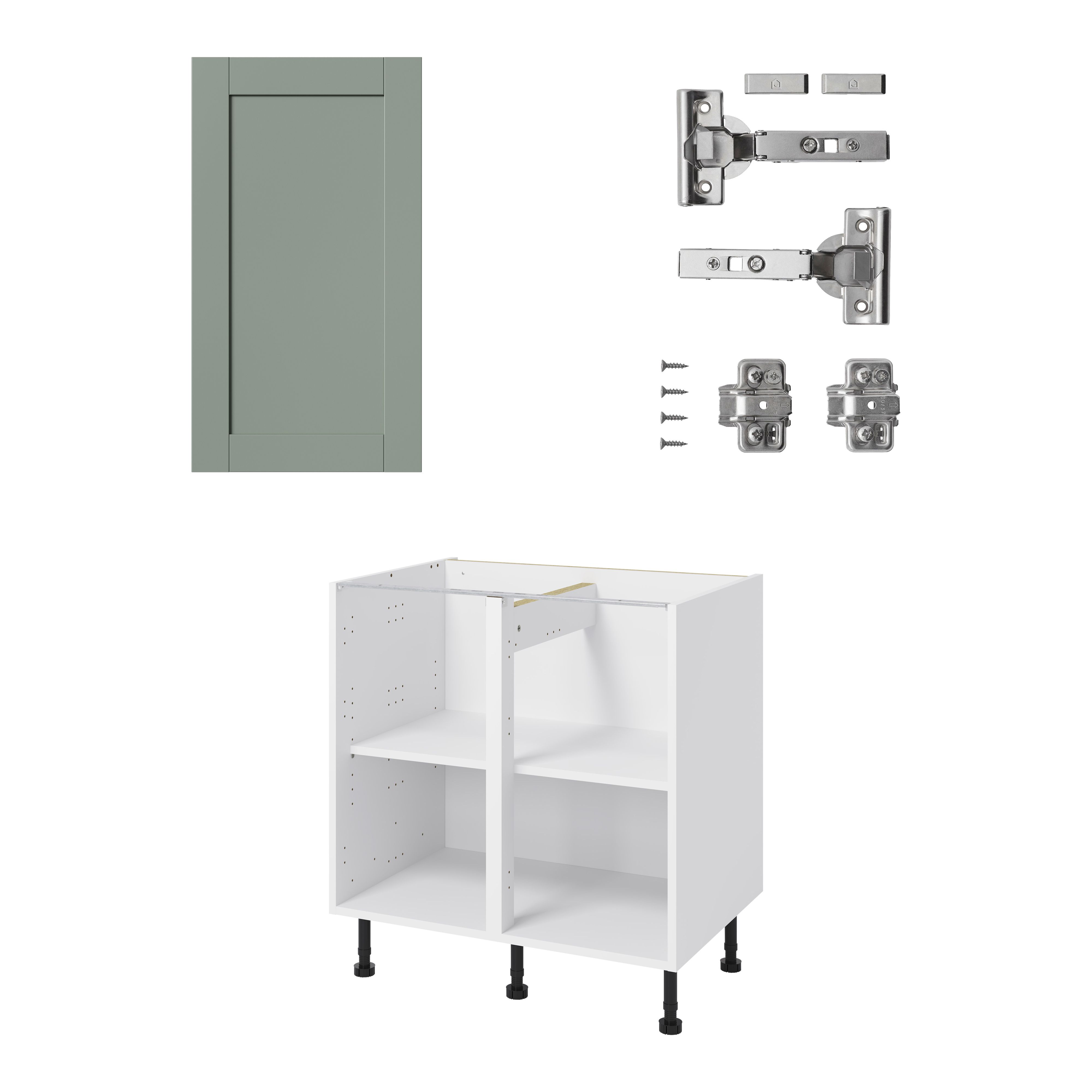 GoodHome Ashmead Matt reed green Base Kitchen cabinet (W) 800mm (H)720mm