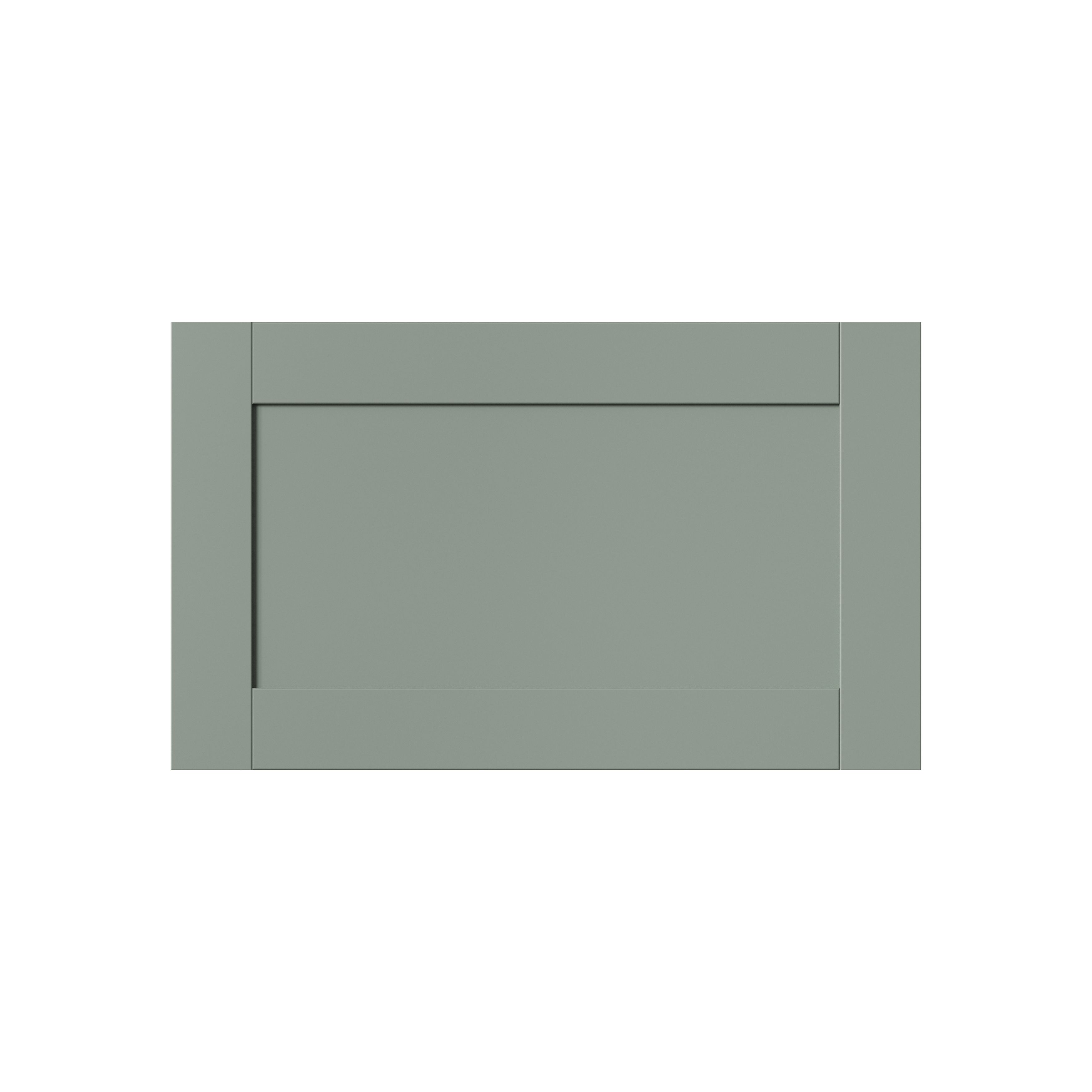 GoodHome Ashmead Matt reed green Drawer front, bridging door & bi-fold door, 356mm x 16mm x 597mm 600mm