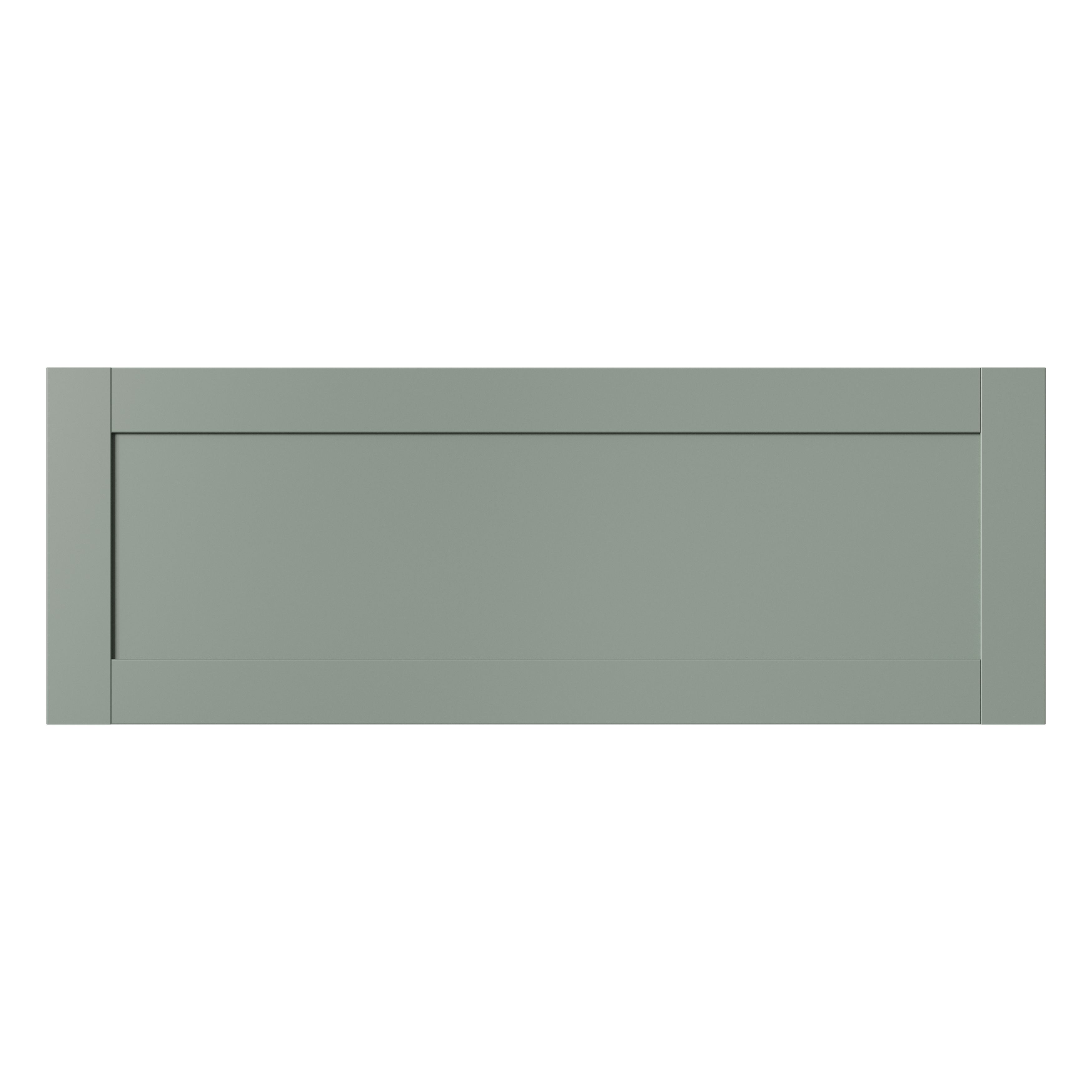 GoodHome Ashmead Matt reed green Drawer front, bridging door & bi-fold door, 356mm x 16mm x 997mm 1000mm