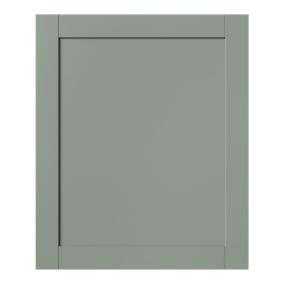 GoodHome Ashmead Matt reed green Highline Cabinet door (W)600mm (H)715mm (T)16mm