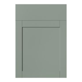 GoodHome Ashmead Matt reed green Shaker Drawerline Cabinet door (W)500mm (H)715mm (T)16mm