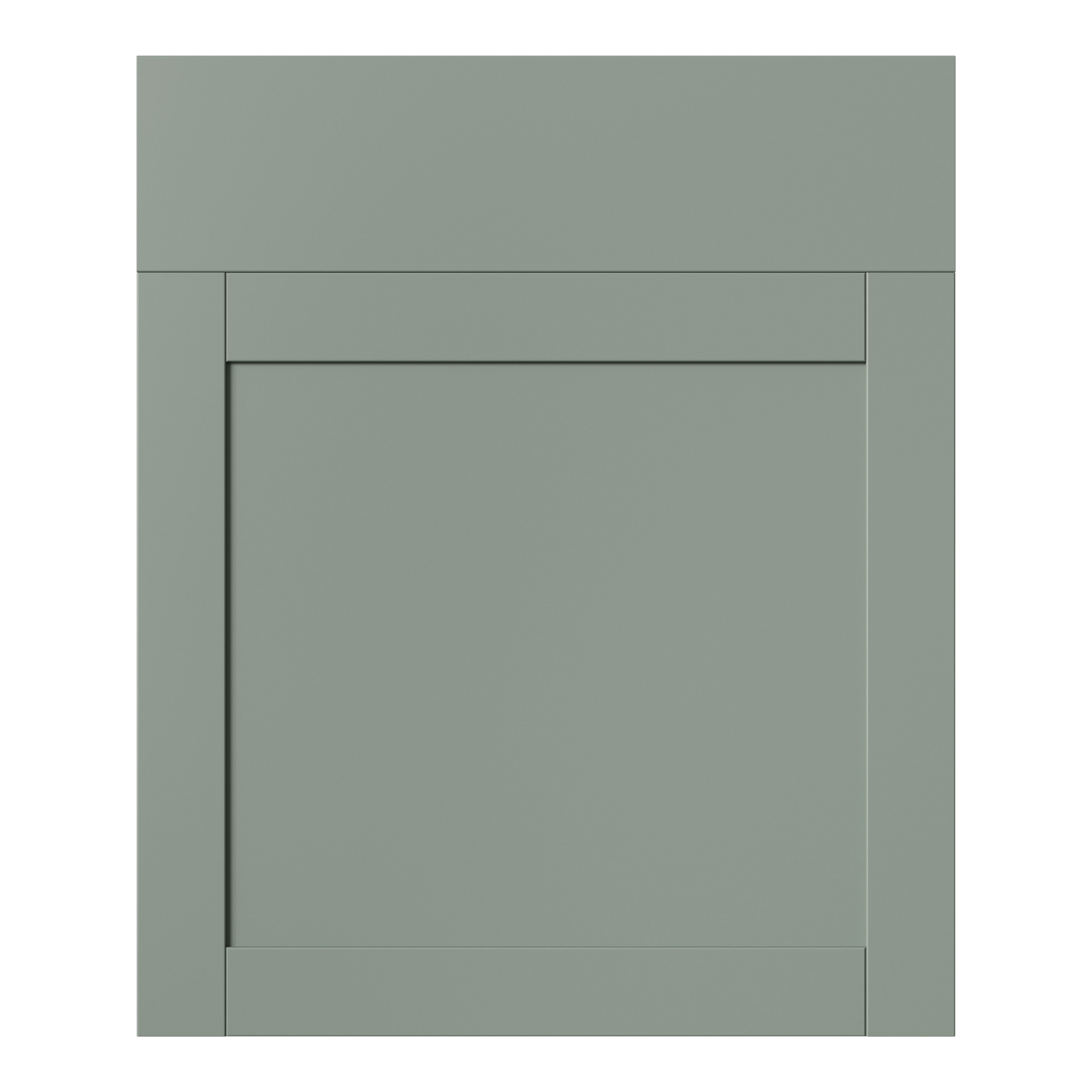 GoodHome Ashmead Matt reed green Shaker Drawerline Cabinet door (W)600mm (H)715mm (T)16mm