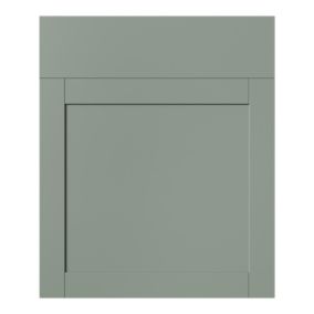 GoodHome Ashmead Matt reed green Shaker Drawerline Cabinet door (W)600mm (H)715mm (T)16mm