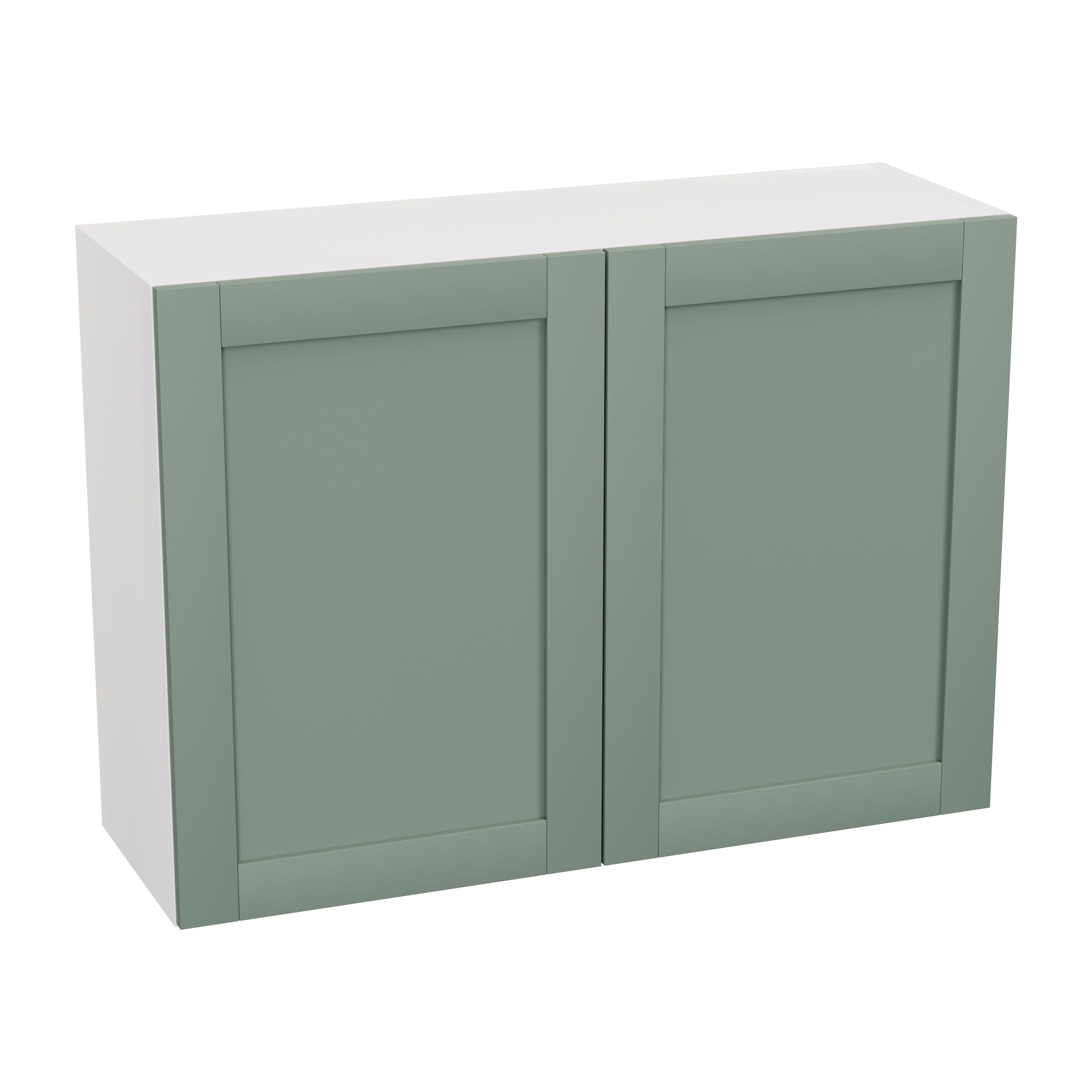 GoodHome Ashmead Matt reed green Wall Kitchen cabinet (W) 1000mm (H)720mm