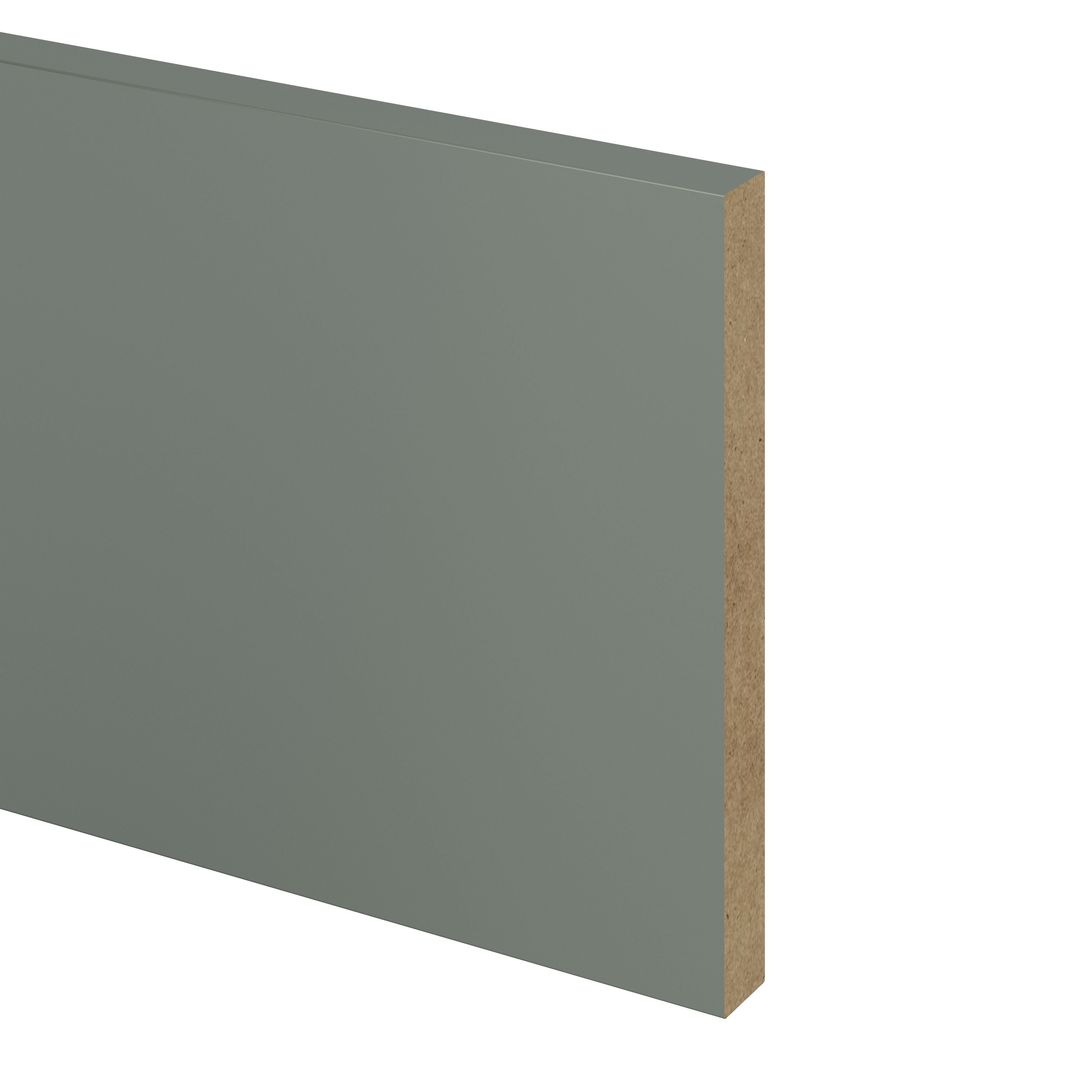 GoodHome Ashmead Reed Green Straight Plinth, (L)2400mm