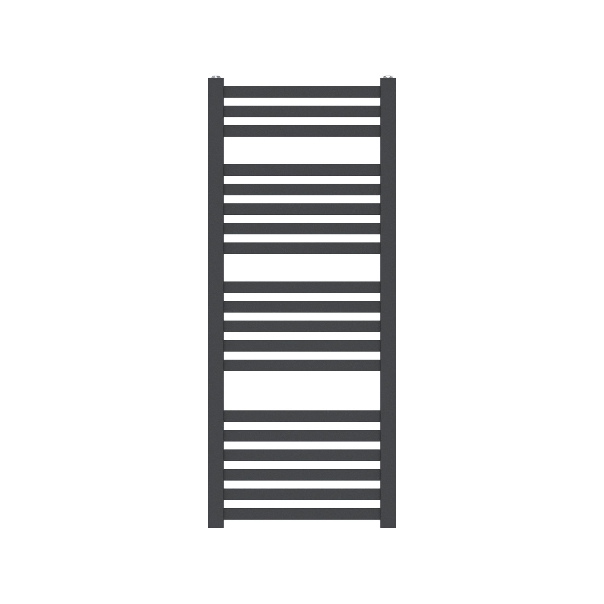 GoodHome Aspley, Anthracite Vertical Flat Towel radiator (W)480mm x (H)1150mm