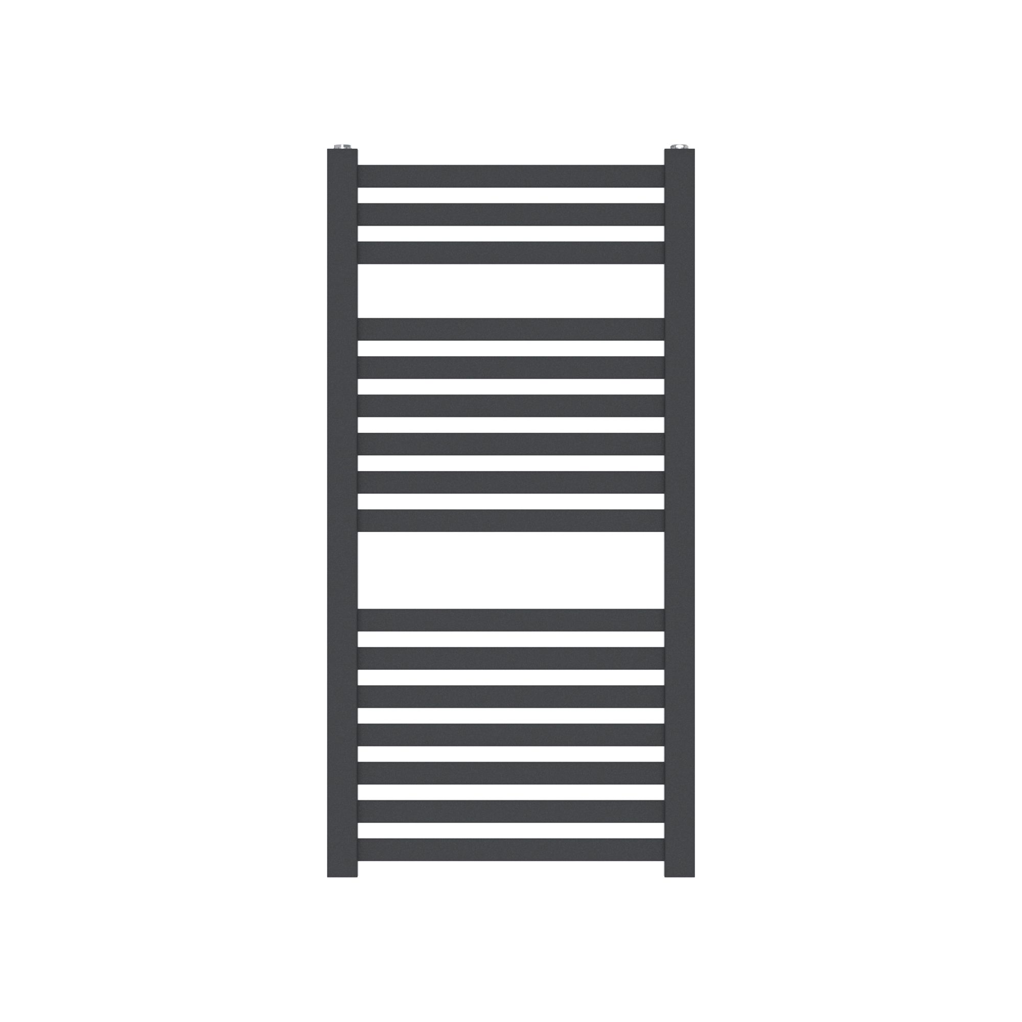 GoodHome Aspley, Anthracite Vertical Flat Towel radiator (W)480mm x (H)950mm