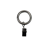 GoodHome Athens Brushed nickel effect Grey Curtain ring (Dia)19mm, Pack of 10