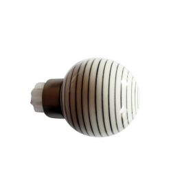 GoodHome Athens Grey Brushed nickel effect Ceramic & metal Ball Curtain pole finial (Dia)28mm