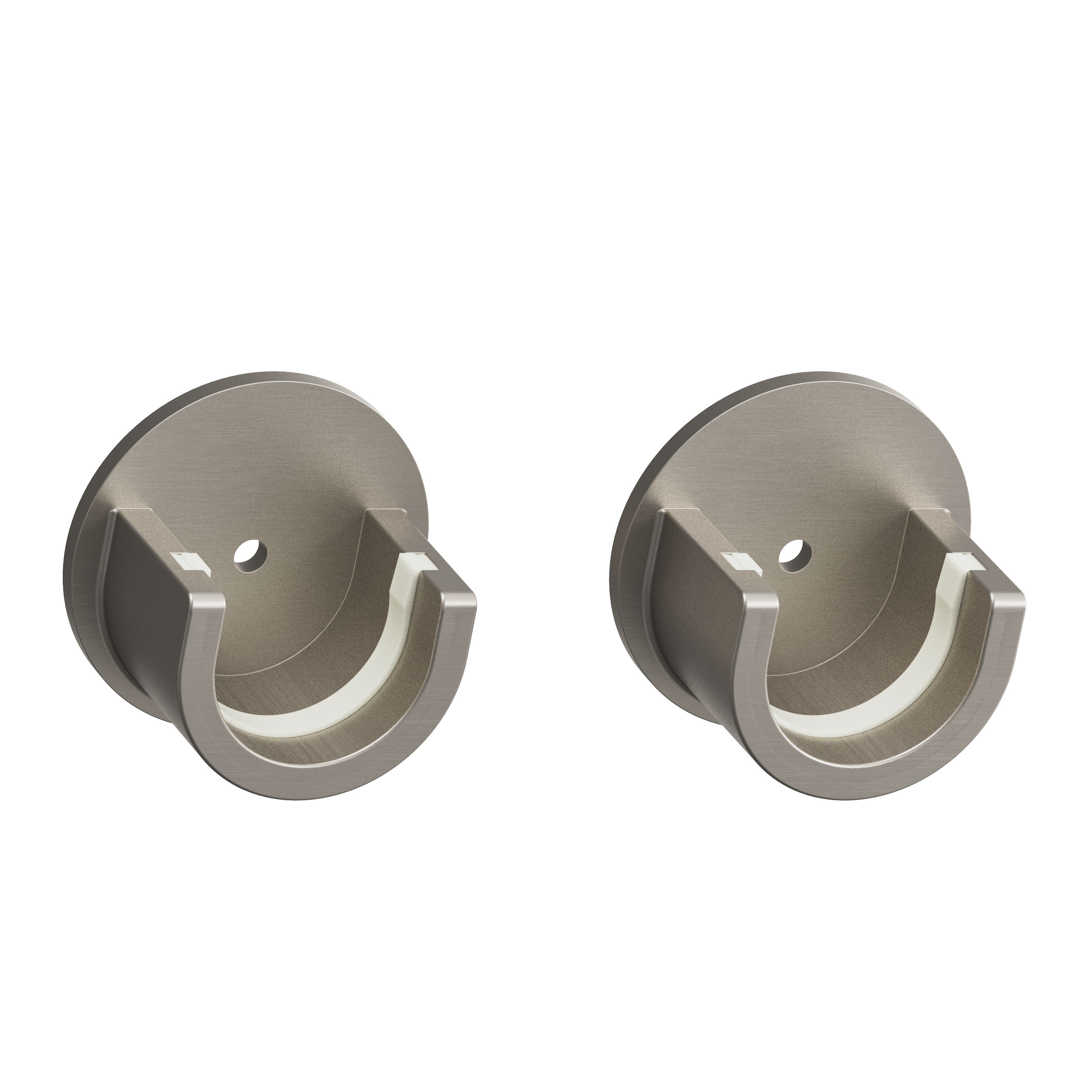GoodHome Athens Grey Brushed Nickel effect Metal & plastic Recess Curtain pole bracket, Set of 2