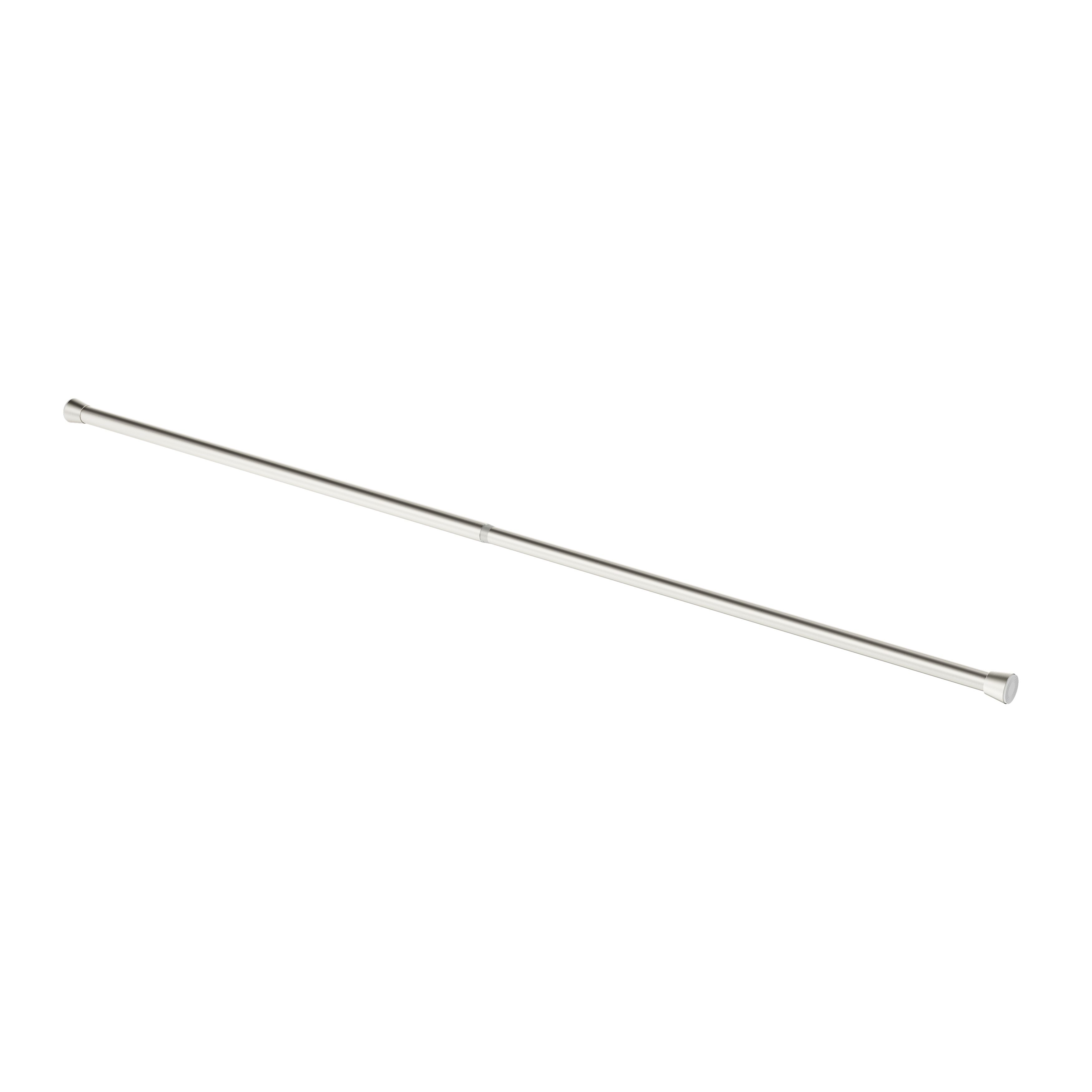 GoodHome Athens Ikaria Satin Grey Nickel effect Extendable Single curtain pole set, (L)1200mm-2100mm (Dia)28mm
