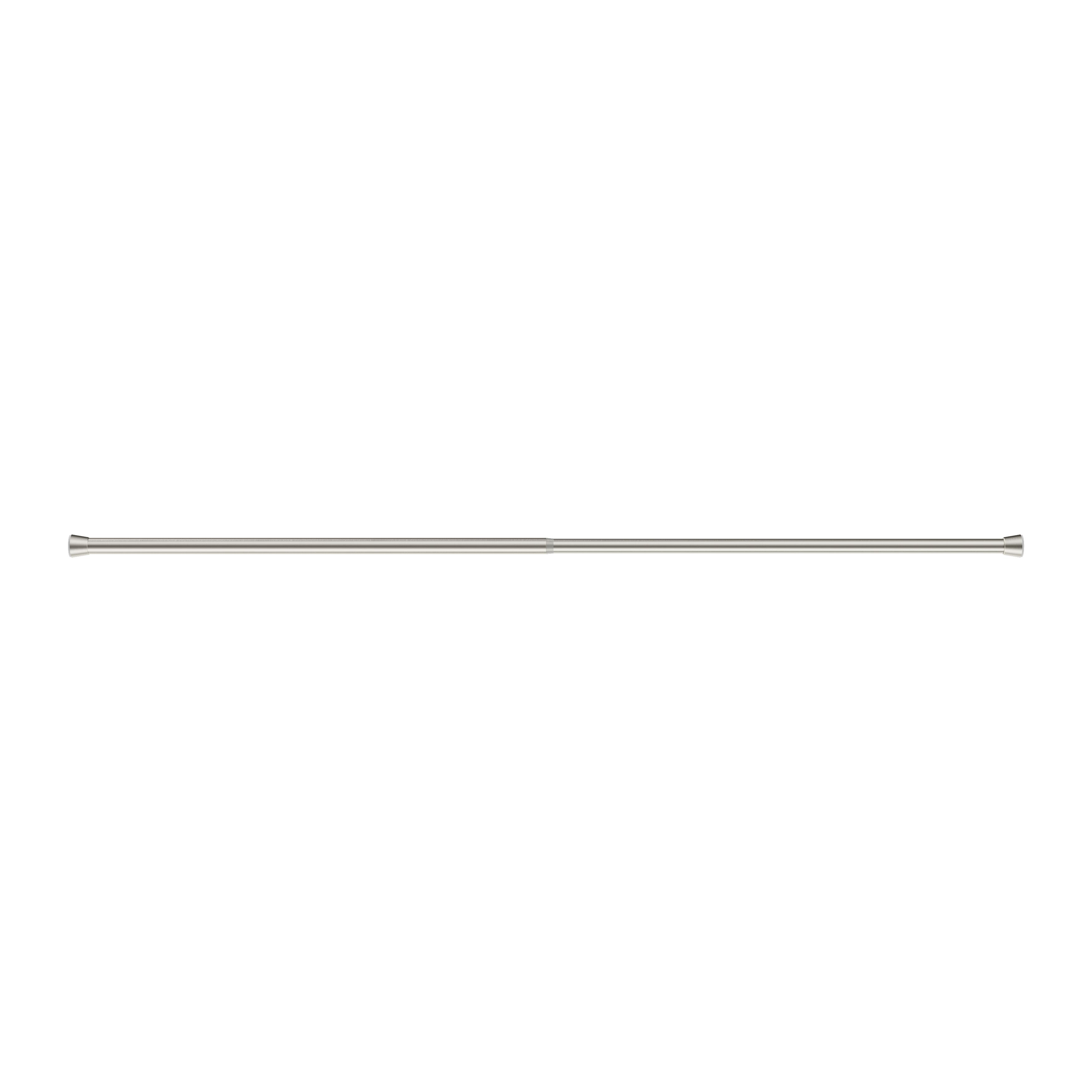 GoodHome Athens Ikaria Satin Grey Nickel effect Extendable Single curtain pole set, (L)1200mm-2100mm (Dia)28mm
