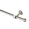 GoodHome Athens Nickel effect Fixed Curtain pole Set, (L)1.5m (Dia)19mm