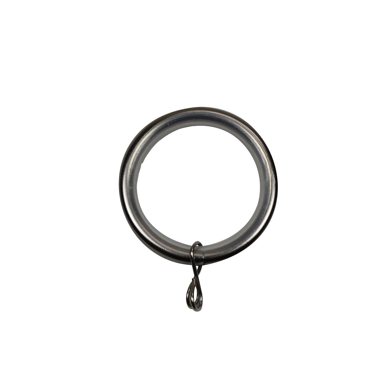 GoodHome Athens Nickel effect Grey Curtain ring (Dia)28mm, Pack of 10