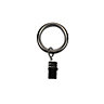 GoodHome Athens Nickel effect Grey Curtain ring with clip, Pack of 10