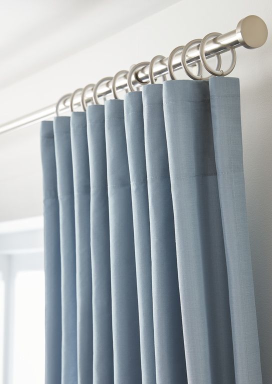 GoodHome Athens Nickel effect Satin nickel effect Curtain ring, Pack of 10