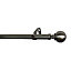 GoodHome Athens Satin Grey Nickel effect Extendable Ball Single curtain pole set Set, (L)1200mm-2100mm (Dia)28mm