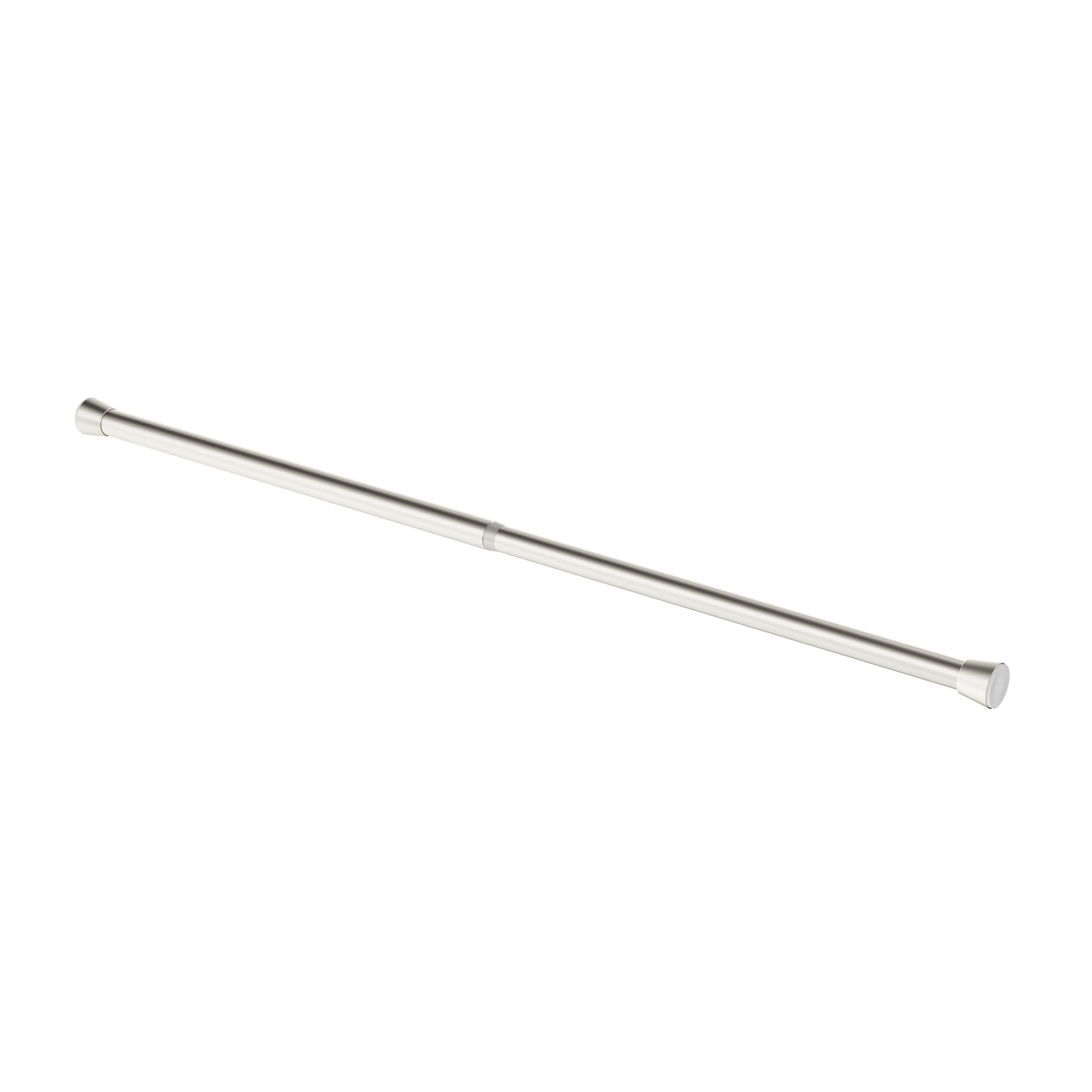 GoodHome Athens Satin Grey Nickel effect Extendable Single curtain pole set, (L)900mm-1200mm (Dia)28mm