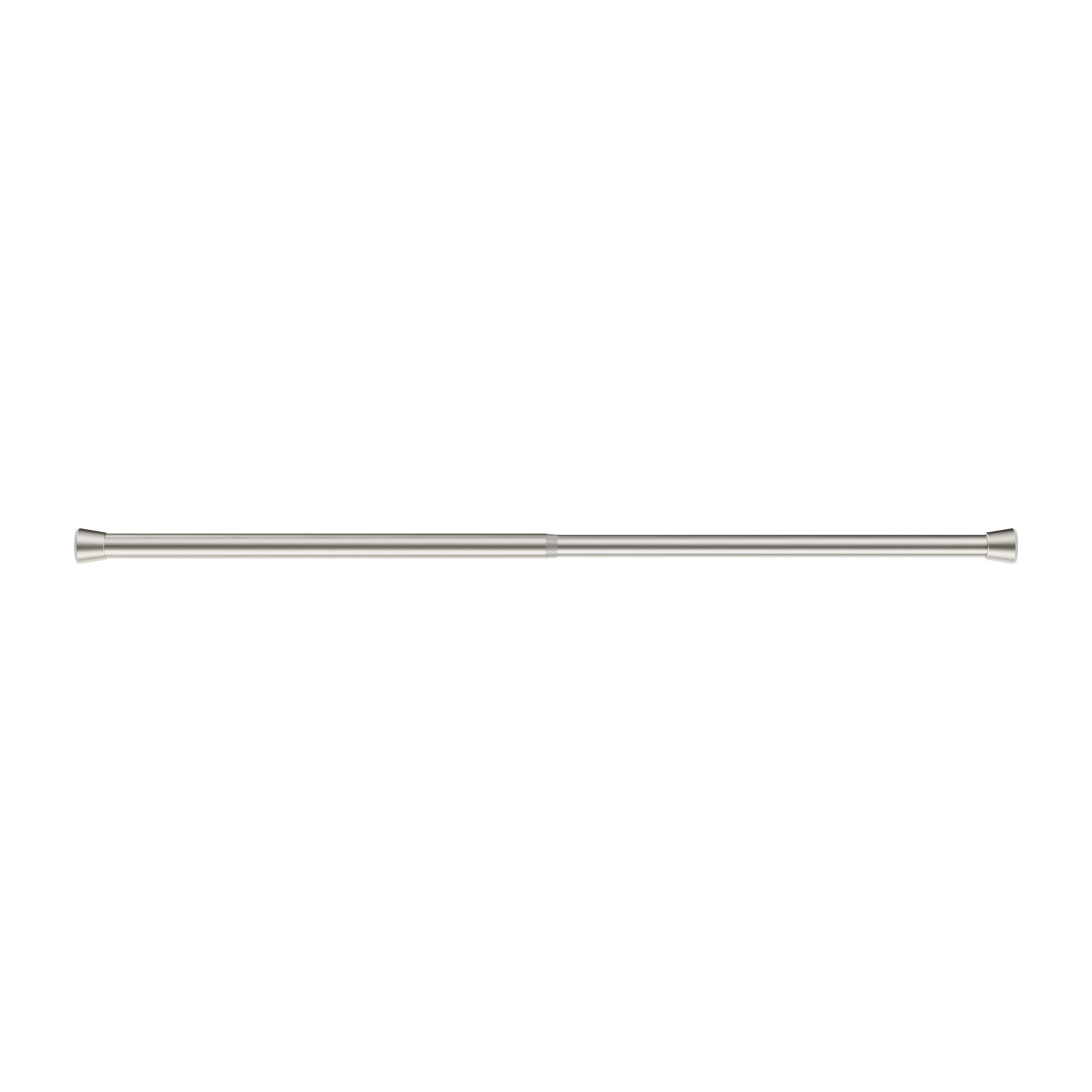 GoodHome Athens Satin Grey Nickel effect Extendable Single curtain pole set, (L)900mm-1200mm (Dia)28mm