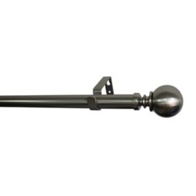 GoodHome Athens Satin Nickel Brushed nickel effect Extendable Ball Curtain pole Set, (L)2000mm-3300mm (Dia)28mm