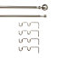 GoodHome Athens Satin Nickel effect Extendable Ball Double curtain pole set Set, (L)1200mm-2100mm (Dia)19mm