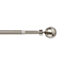 GoodHome Athens Satin Nickel effect Extendable Ball Single curtain pole set Set, (L)1200mm-2100mm (Dia)19mm