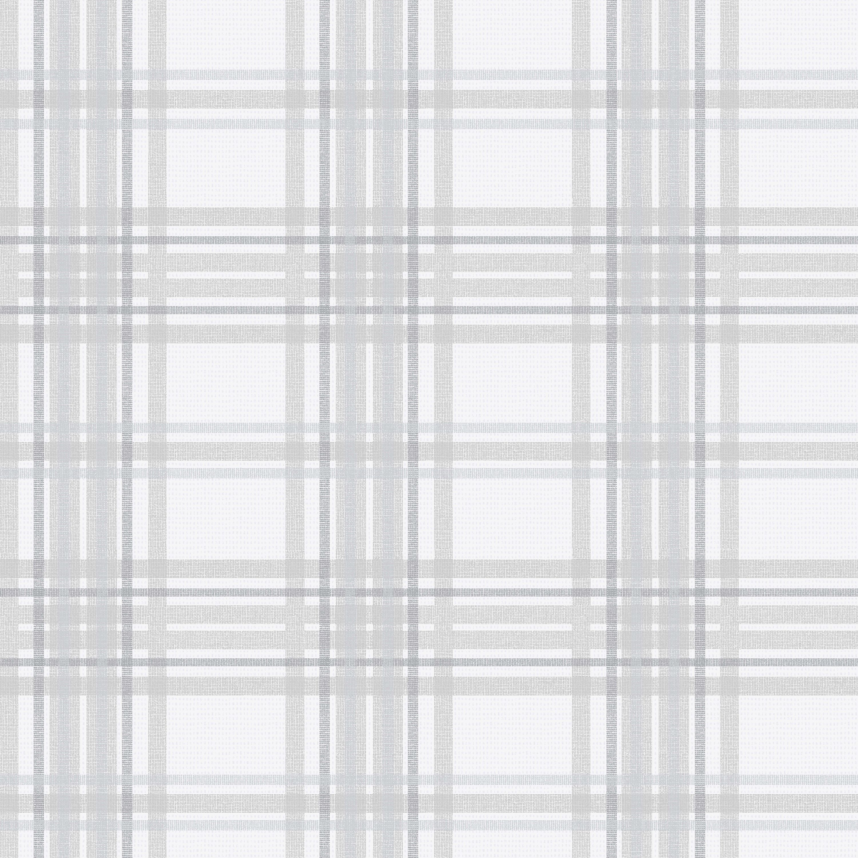 GoodHome Atherton Grey Metallic effect Tartan Textured Wallpaper