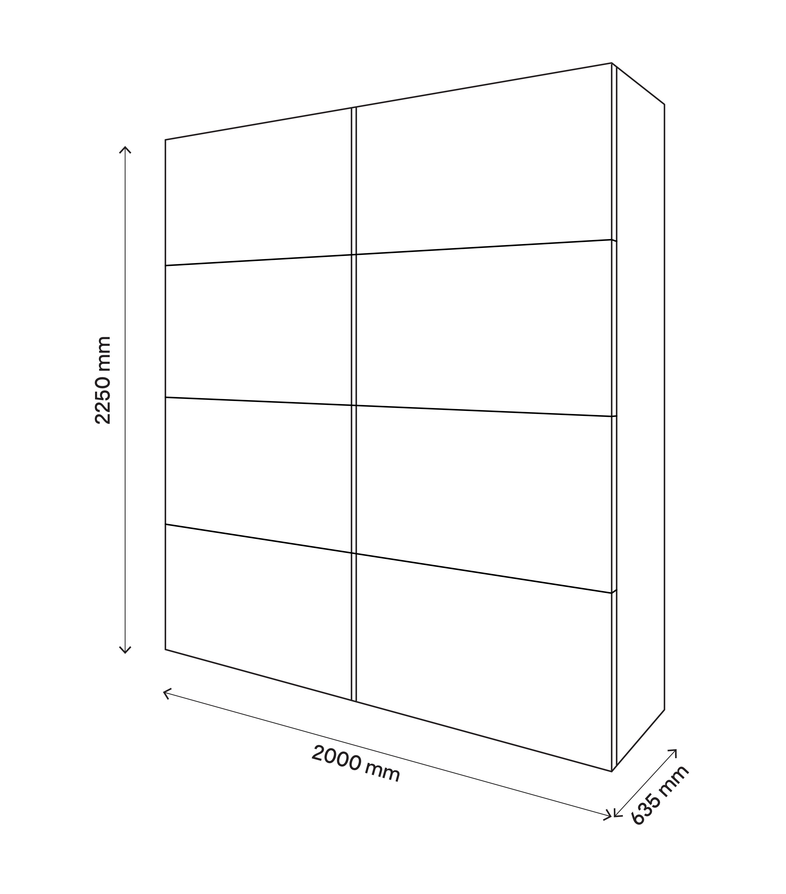 GoodHome Atomia Anthracite & white Particle board Wardrobe (H)2250mm (W)2000mm (D)655mm