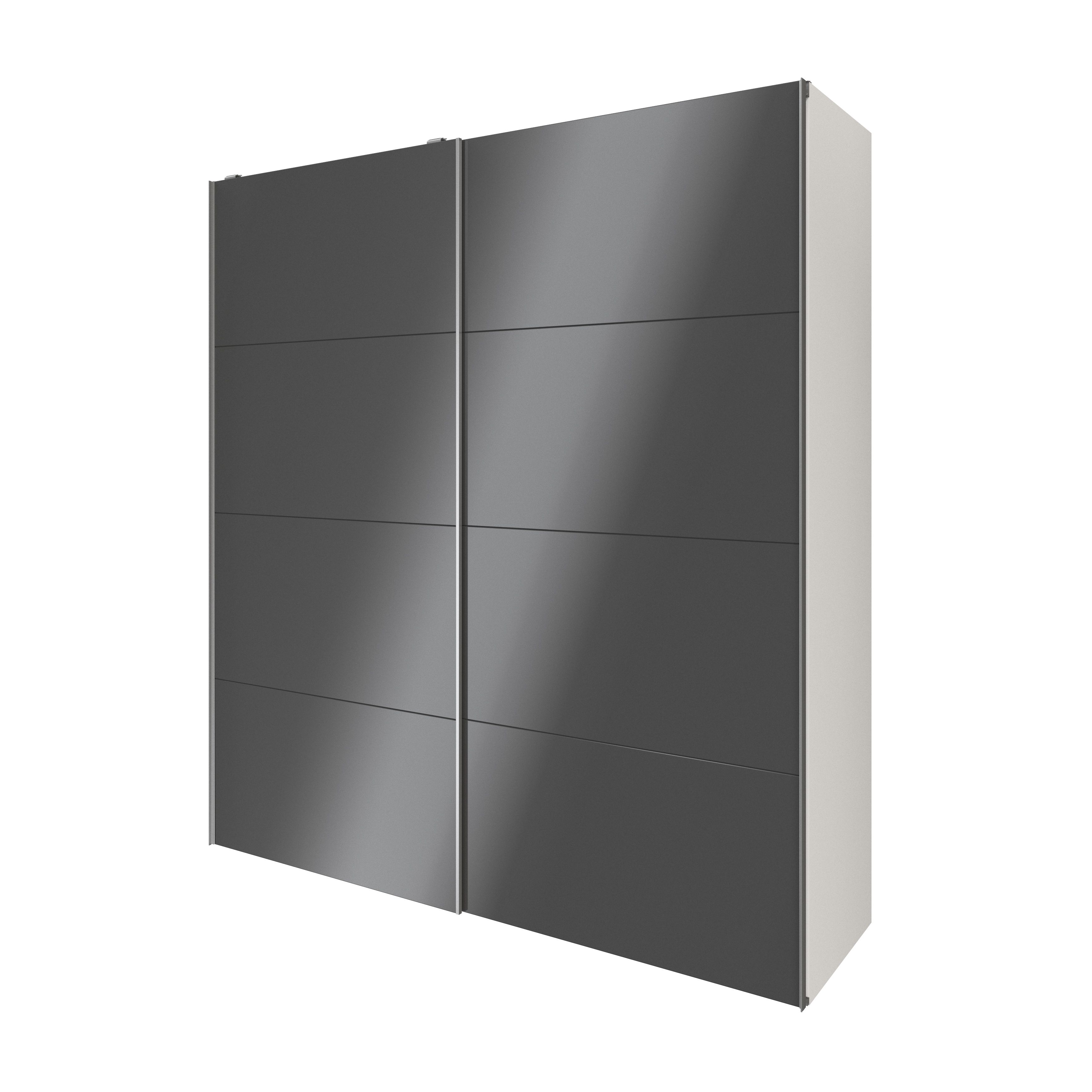GoodHome Atomia Anthracite & white Particle board Wardrobe (H)2250mm (W)2000mm (D)655mm