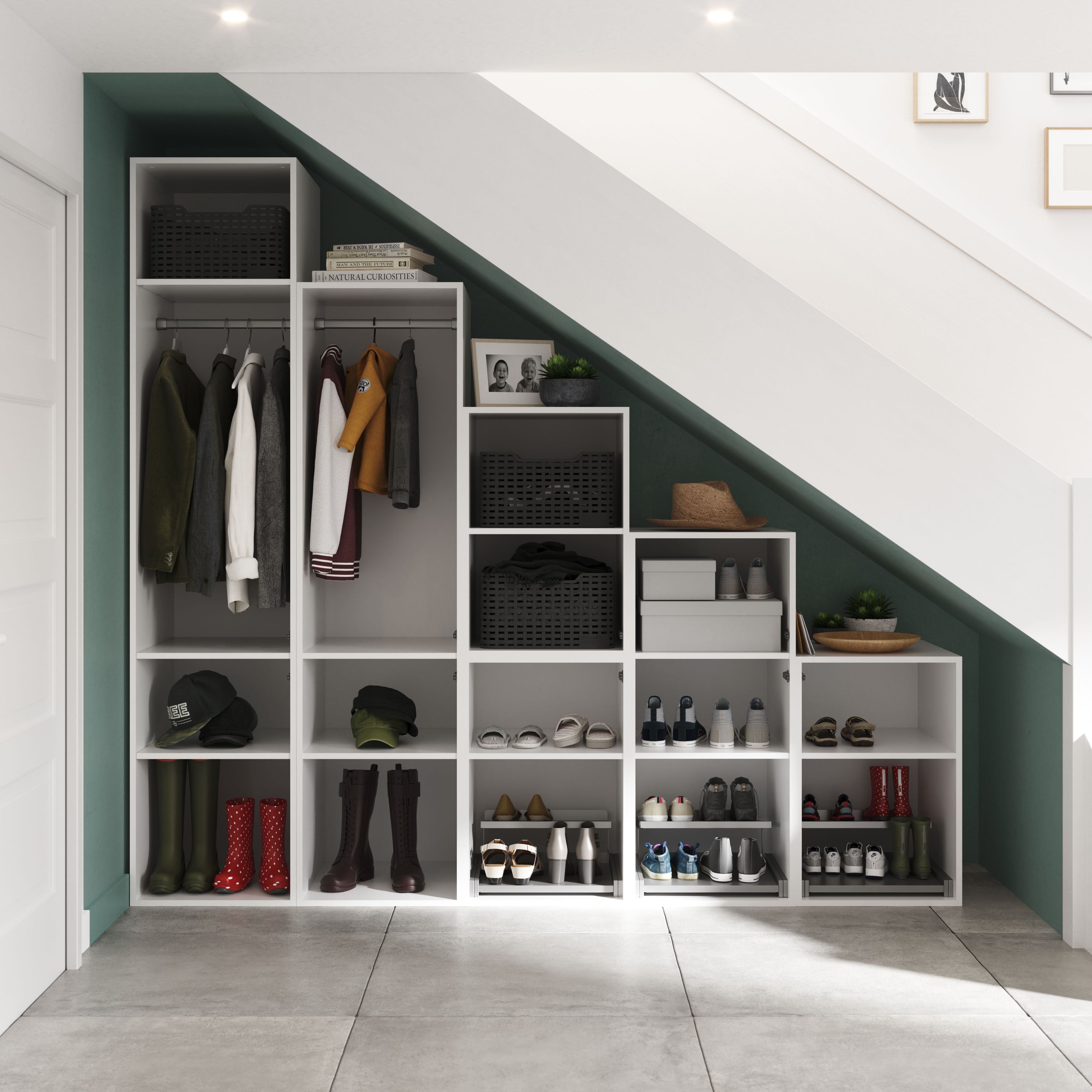 GoodHome Atomia Freestanding Anthracite & white Large Under the stairs storage kit (H)2250mm