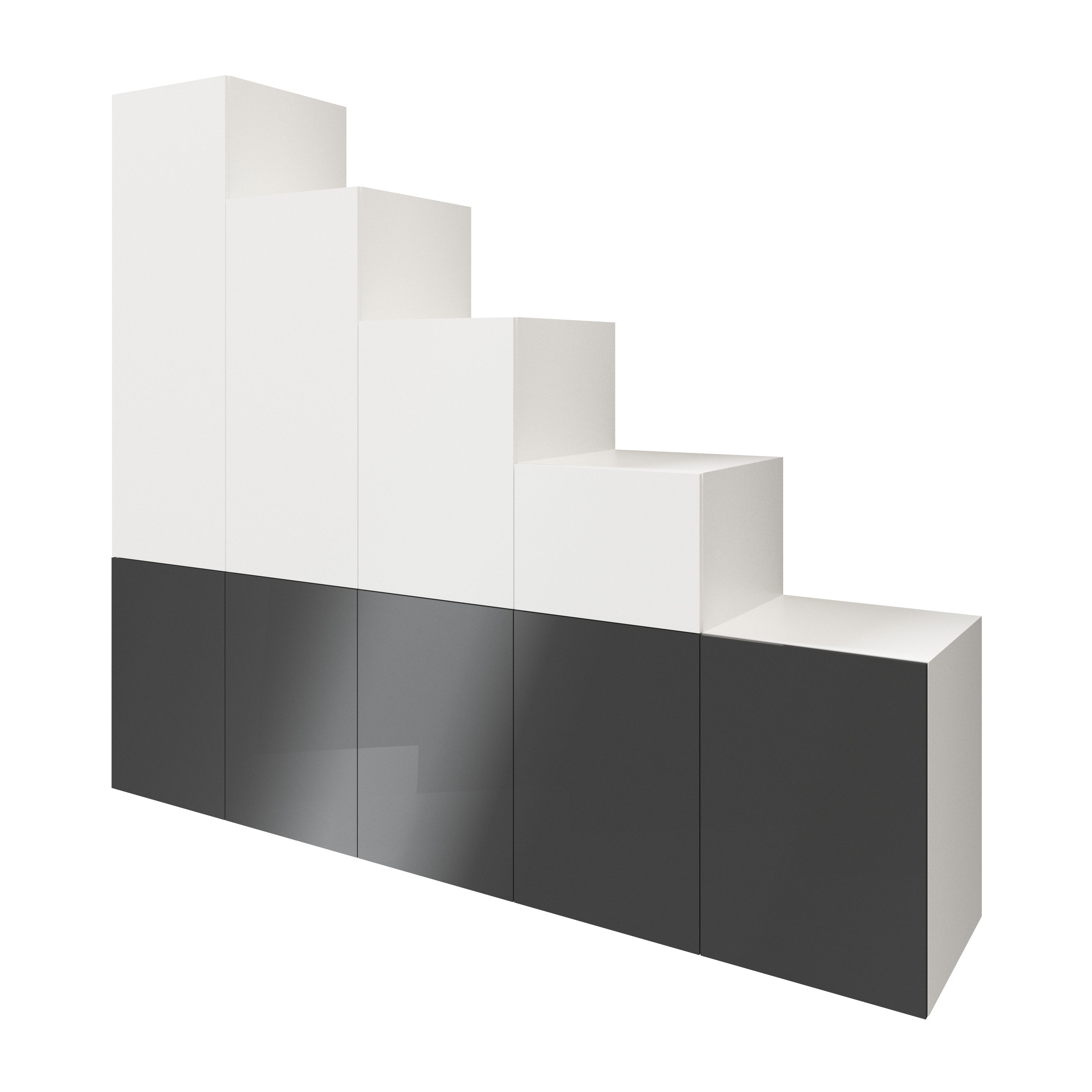 GoodHome Atomia Freestanding Anthracite & white Large Under the stairs storage kit (H)2250mm