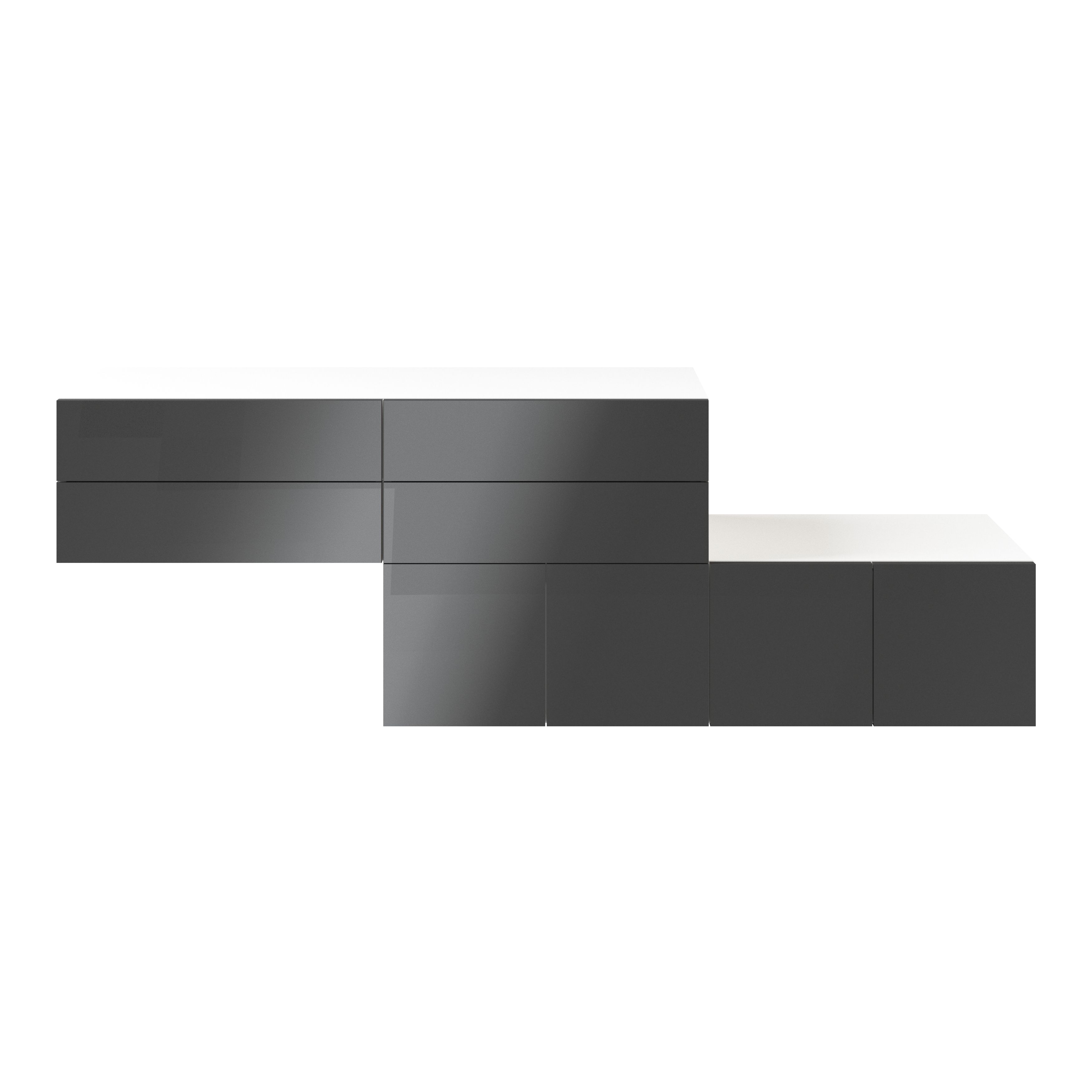 GoodHome Atomia Freestanding Anthracite & white Medium Wall storage kit (H)750mm