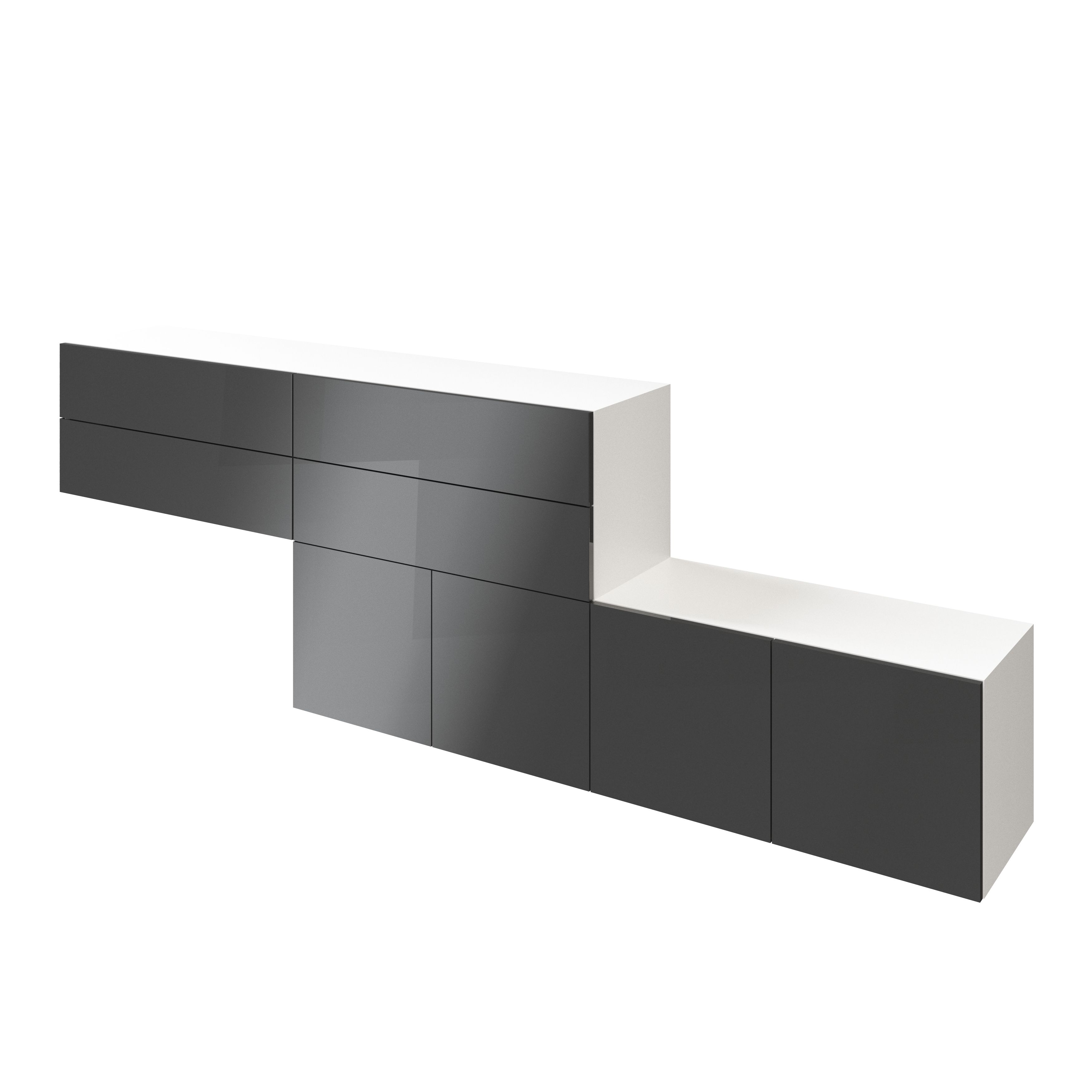GoodHome Atomia Freestanding Anthracite & white Medium Wall storage kit (H)750mm