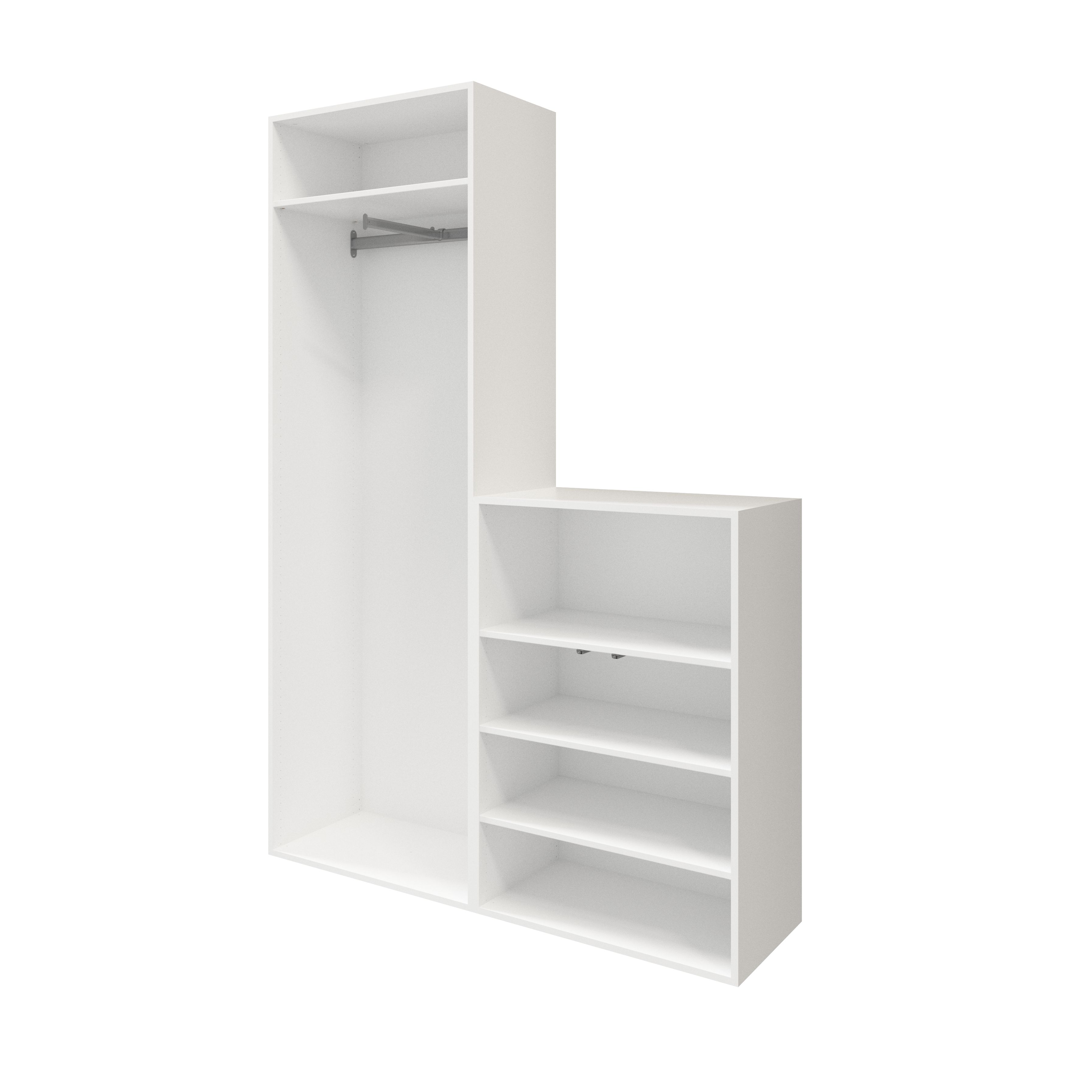 GoodHome Atomia Freestanding Anthracite & white Mirrored door Medium Hallway storage unit kit (H)1125mm