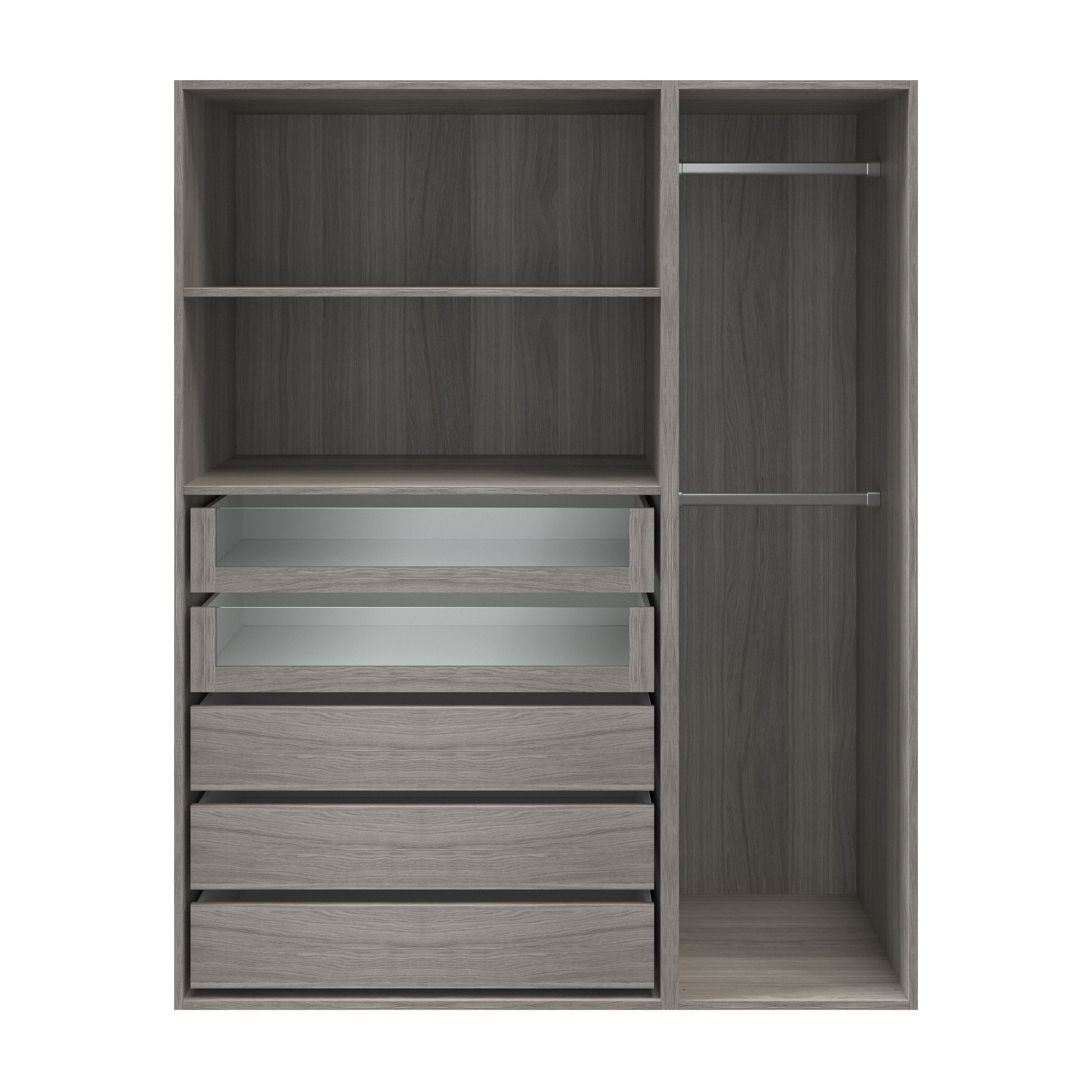 GoodHome Atomia Freestanding Grey Oak effect Large 2 Cabinet Wardrobe, clothing & shoes organiser