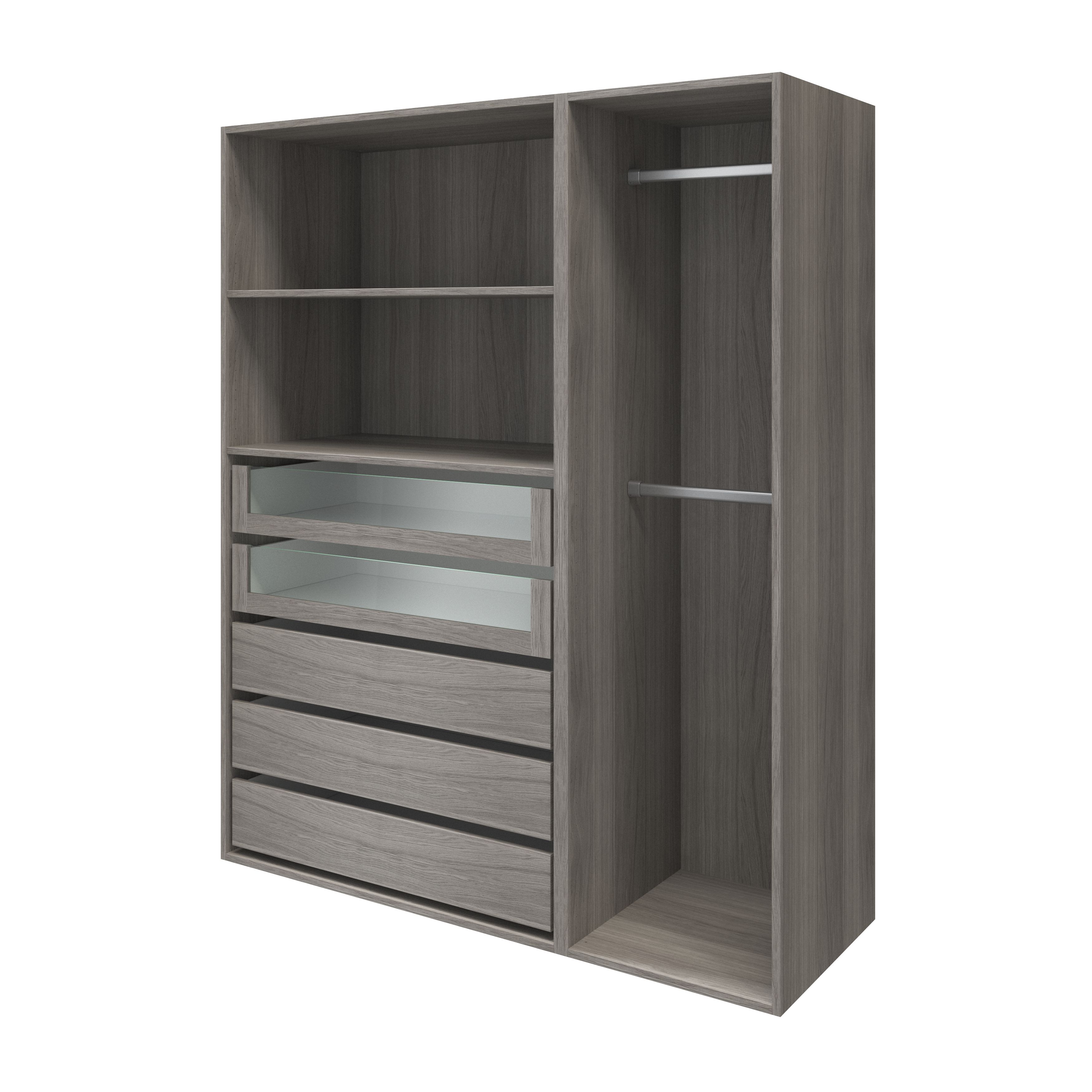 GoodHome Atomia Freestanding Grey Oak effect Large 2 Cabinet Wardrobe, clothing & shoes organiser
